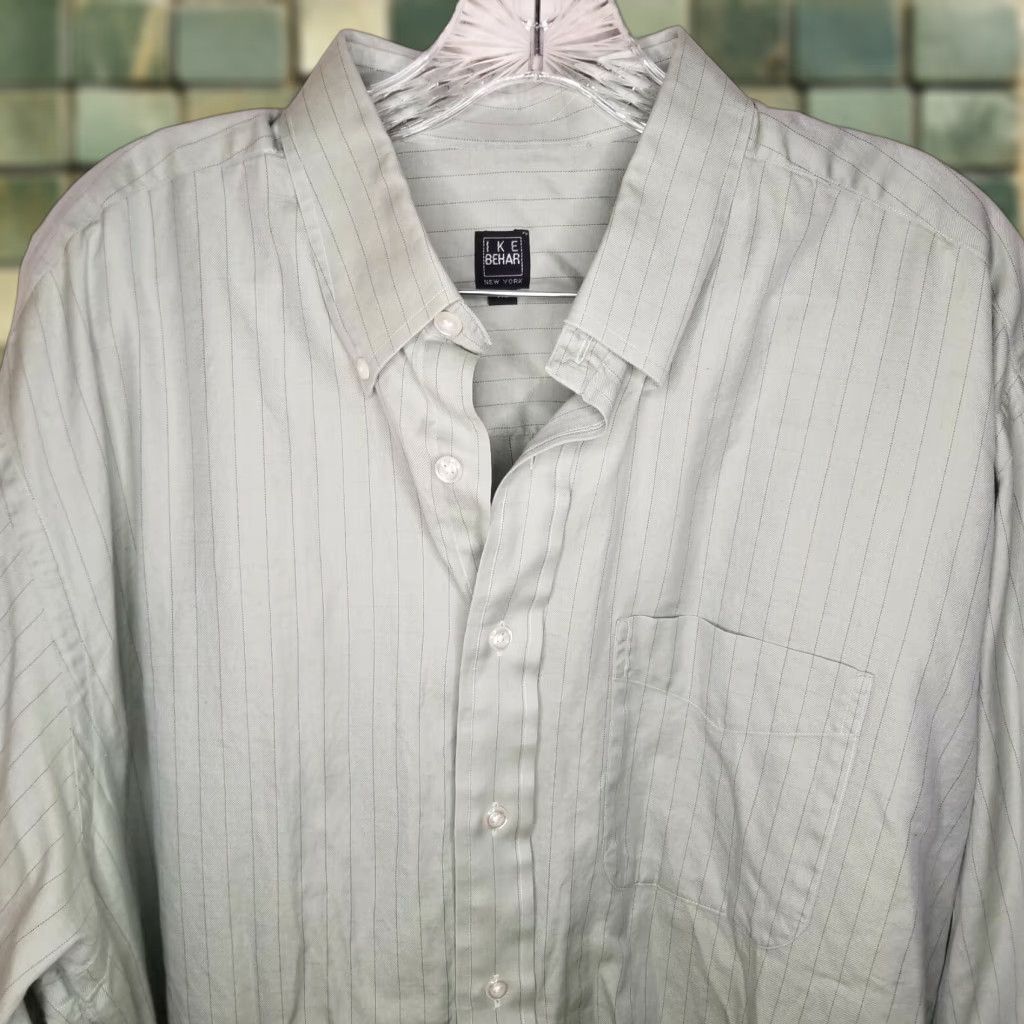 Ike Behar IKE BEHAR Mens Green Long Sleeve Button-Up XL Shirt Size US XL / EU 56 / 4 - 1 Thumbnail