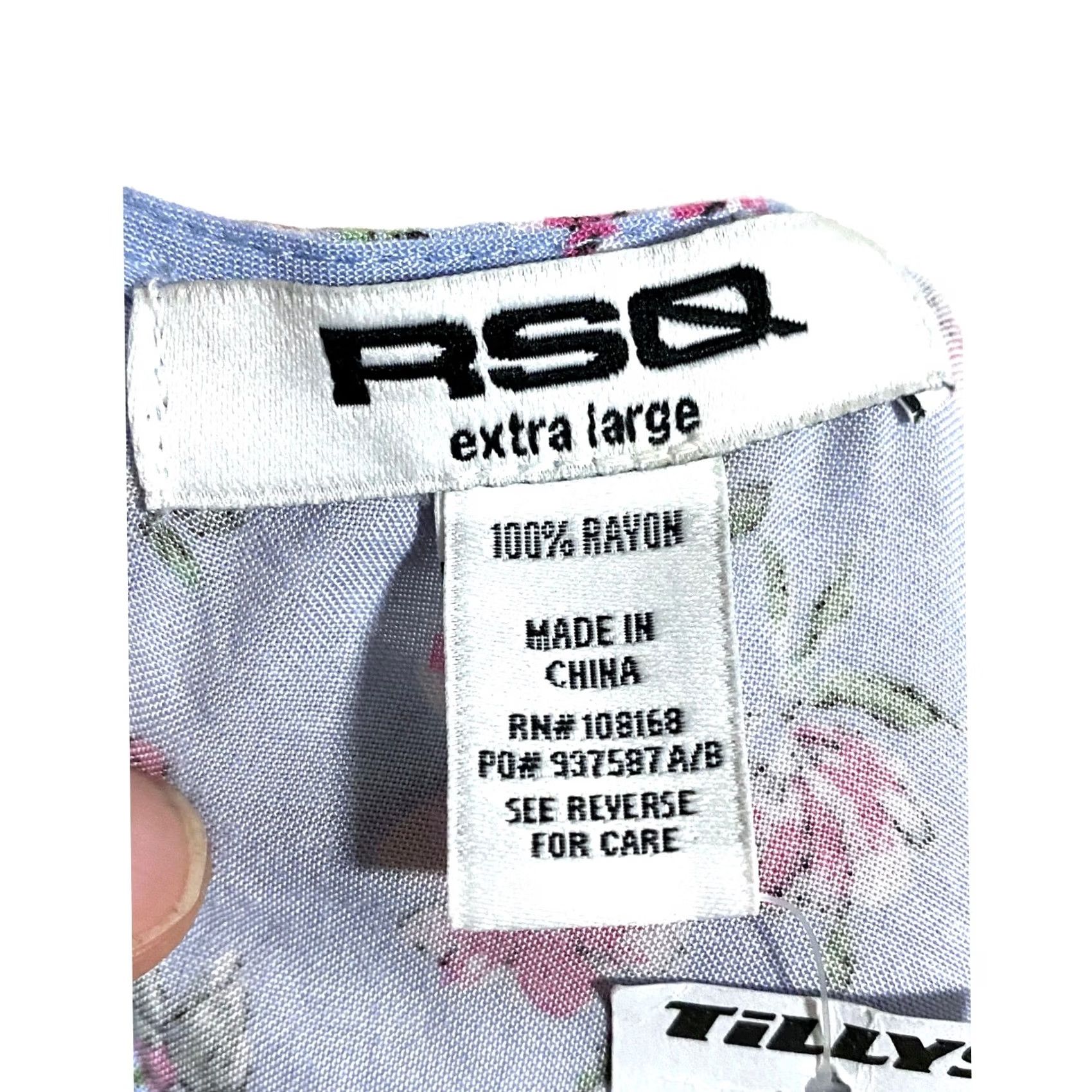 Rsq RSQ Floral V Neck Dress XL Short Sleeve Open Back Mini Tie Neck Prairie Boho Cottage NWT Women's Dress Size XL / US 12-14 / IT 48-50 - 7 Thumbnail