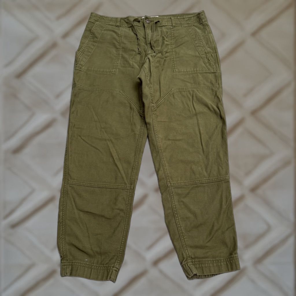 Vintage REI Co-Op Outdoor Jogger Pants Womens 36x30 Green Cotton Drawstring Casual Hike Size 25" / US 0 / IT 36 - 1 Thumbnail