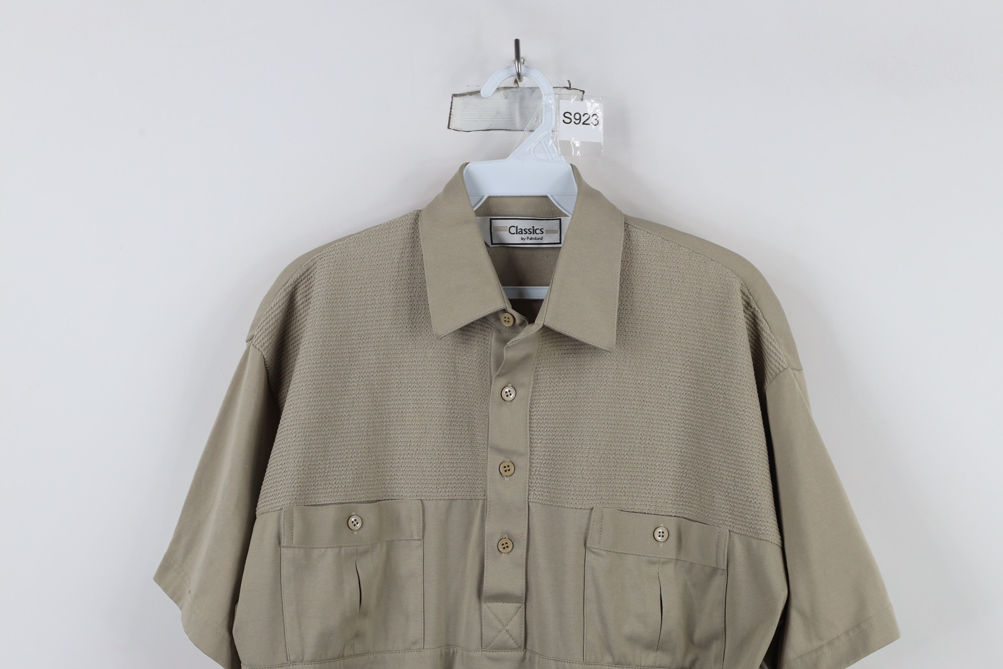 Vintage Vintage 90s Streetwear Ribbed Knit Pullover Polo Shirt Beige Size US M / EU 48-50 / 2 - 2 Thumbnail