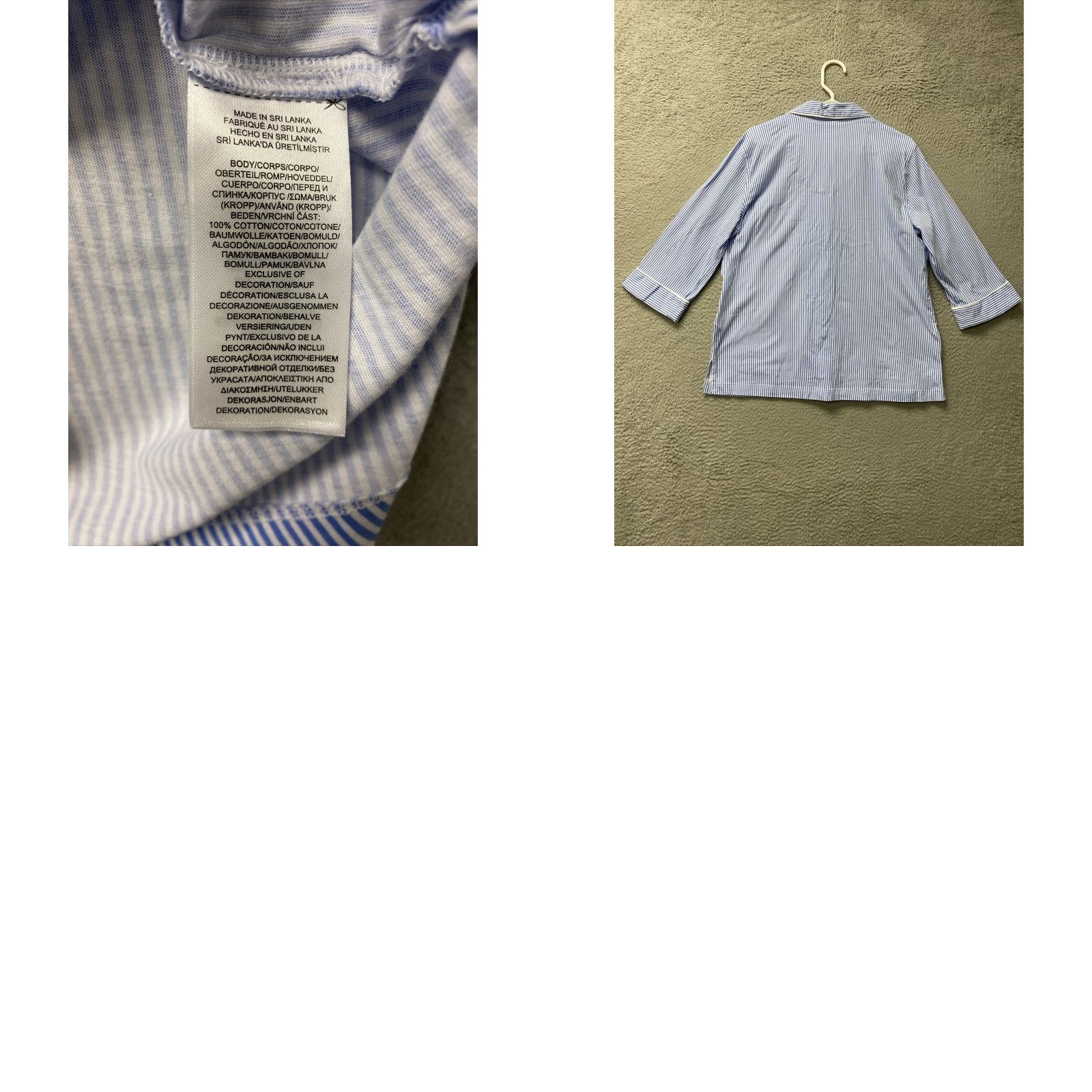 Ralph Lauren VINTAGE Ralph Lauren Women’s Pajama Shirt Button-Up XL Blue Striped Sleepwear 38-66 Size XL / US 12-14 / IT 48-50 - 8 Thumbnail