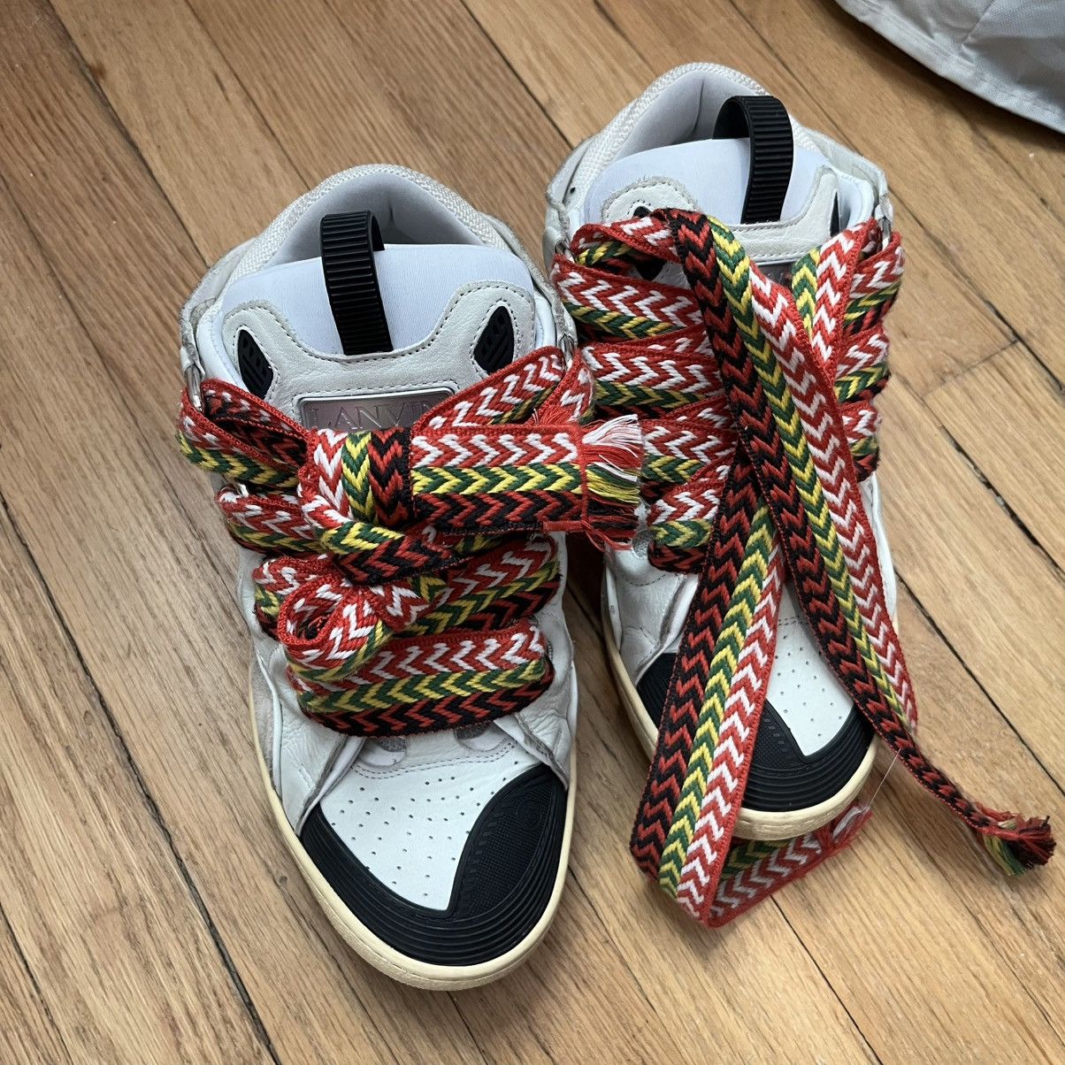 LANVIN LEATHER CURB SNEAKERS