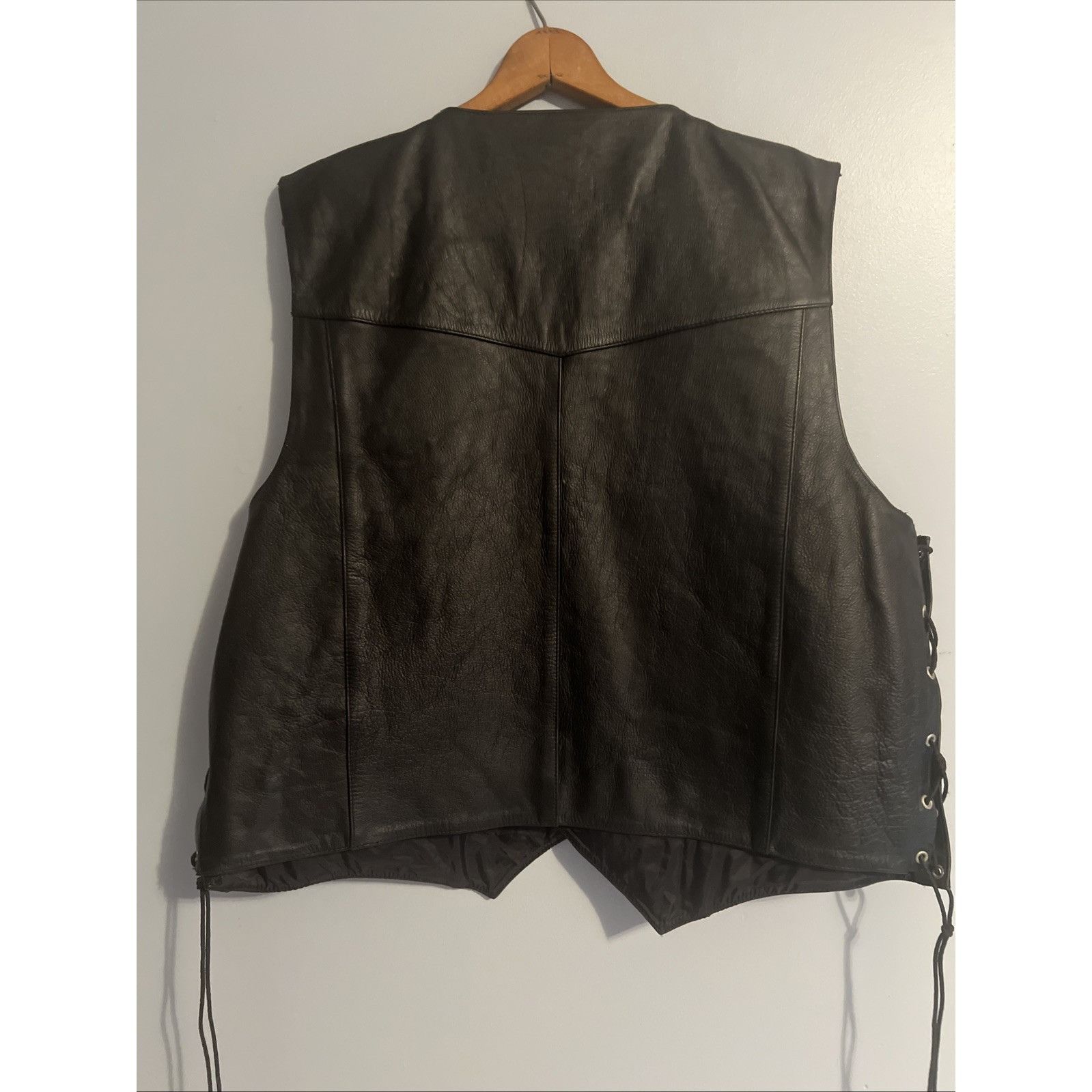 Other Custom Genuine Leather Vest Mens 3XL Black Biker Motorcycle Size US XXL / EU 58 / 5 - 7 Thumbnail