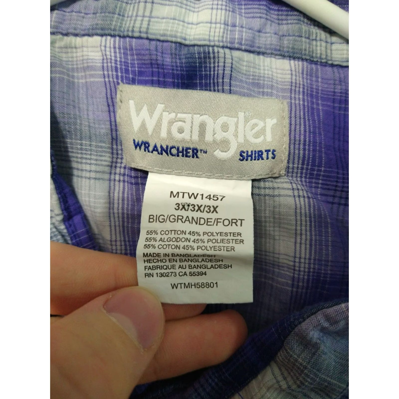 Wrangler VINTAGE Wrangler Pearl Snap Shirt Womens Big 3X Purple Plaid Western Bag? Size XXL / US 16-18 / IT 52-54 - 5 Thumbnail