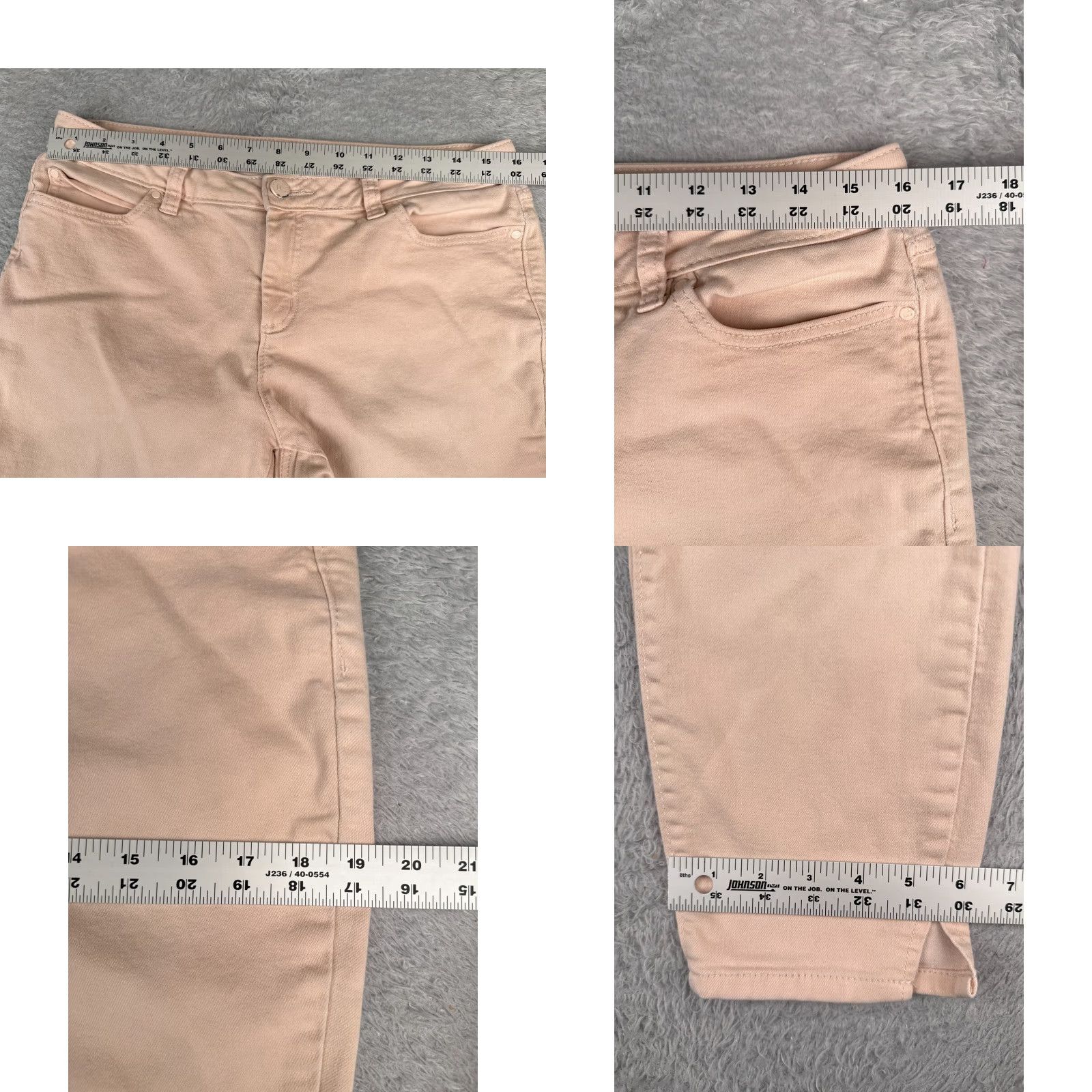Vintage Lauren Conrad Jeans Women 12 Peach Denim Skinny Crop Mid Rise Cotton Blend 32x23 Size 34" / US 12 / IT 48 - 9 Thumbnail