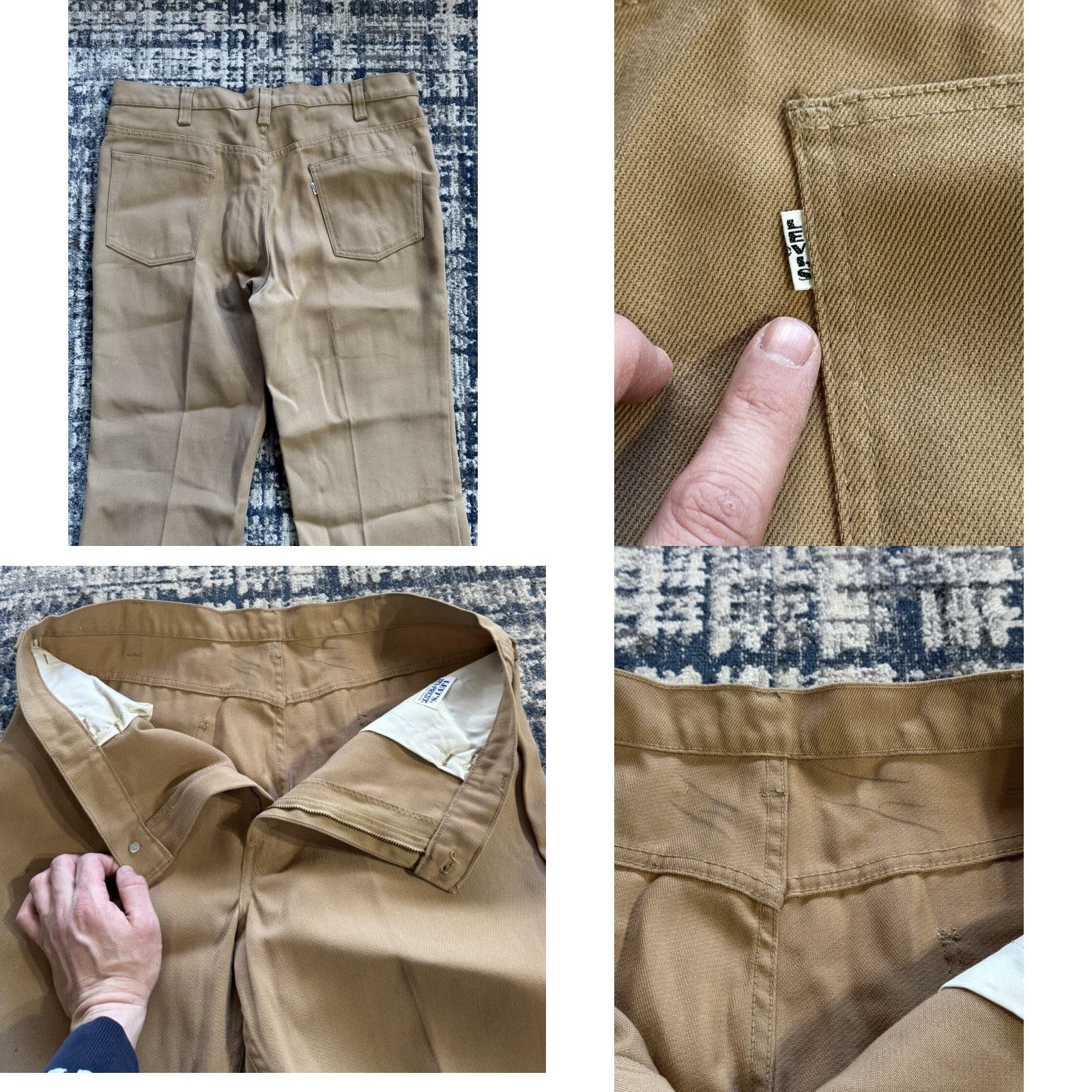Denime VINTAGE Levi’s 60s Big E STA-PREST Beige Denim Jeans 38x29Tal on 42 White Tab 1960s Casual Mens Boys Size US 38 / EU 54 - 8 Thumbnail