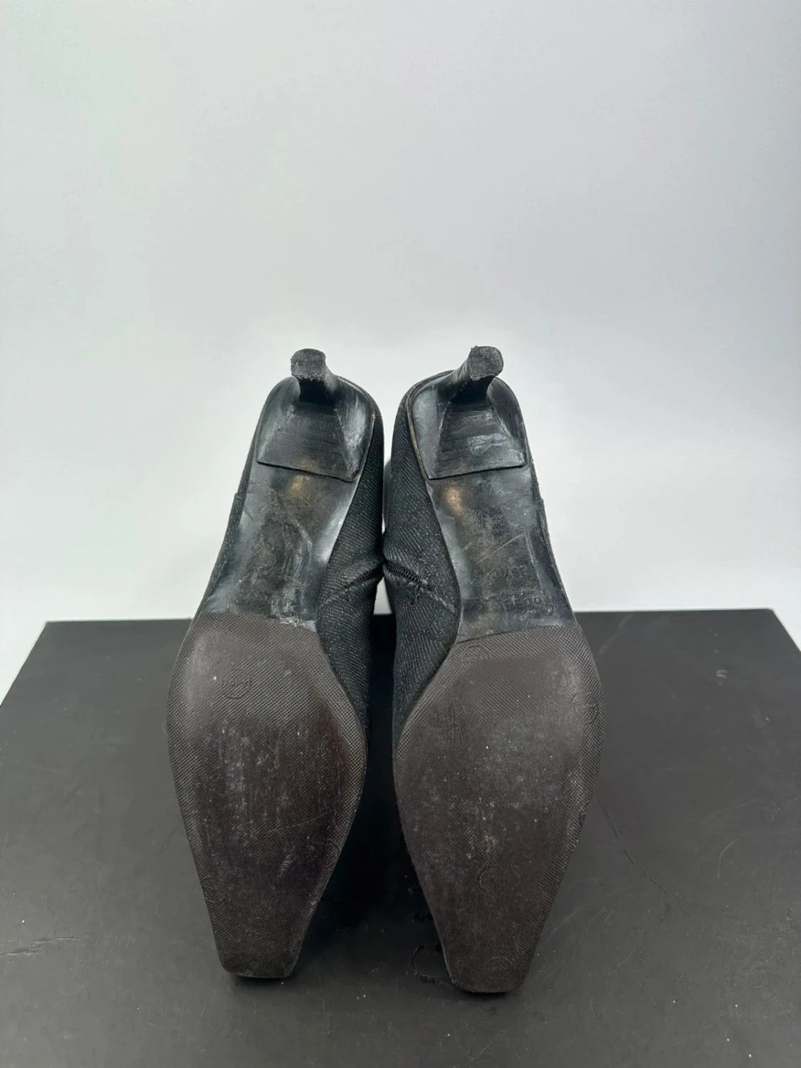 Gucci Gucci Black Monogram Boots Heels talon bout pointu Size US 6.5 / IT 36.5 - 9 Thumbnail