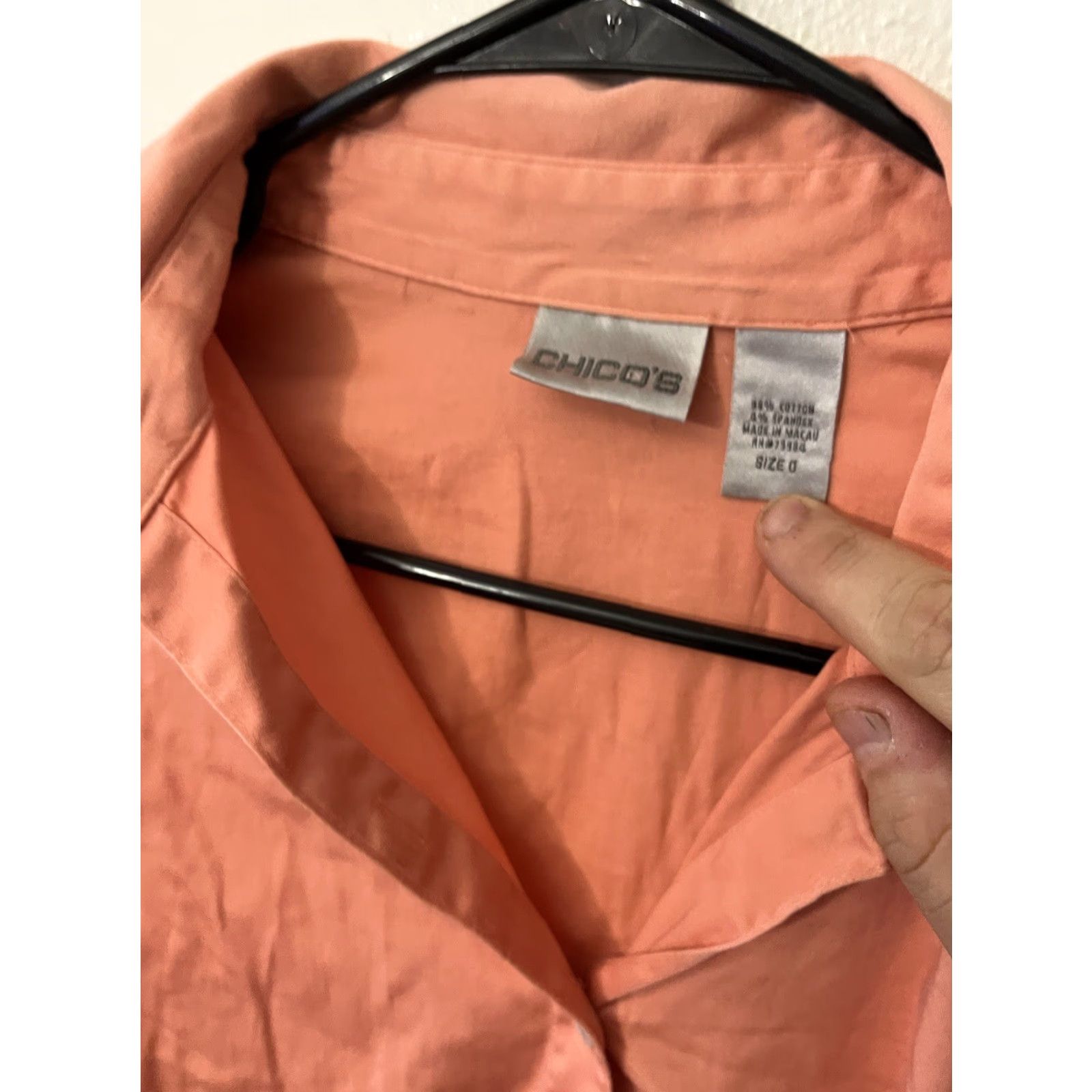 Vintage VINTAGE Chico's Orange Long Sleeve Shirt Women's Button-Up Size 0 Size XS / US 0-2 / IT 36-38 - 3 Thumbnail