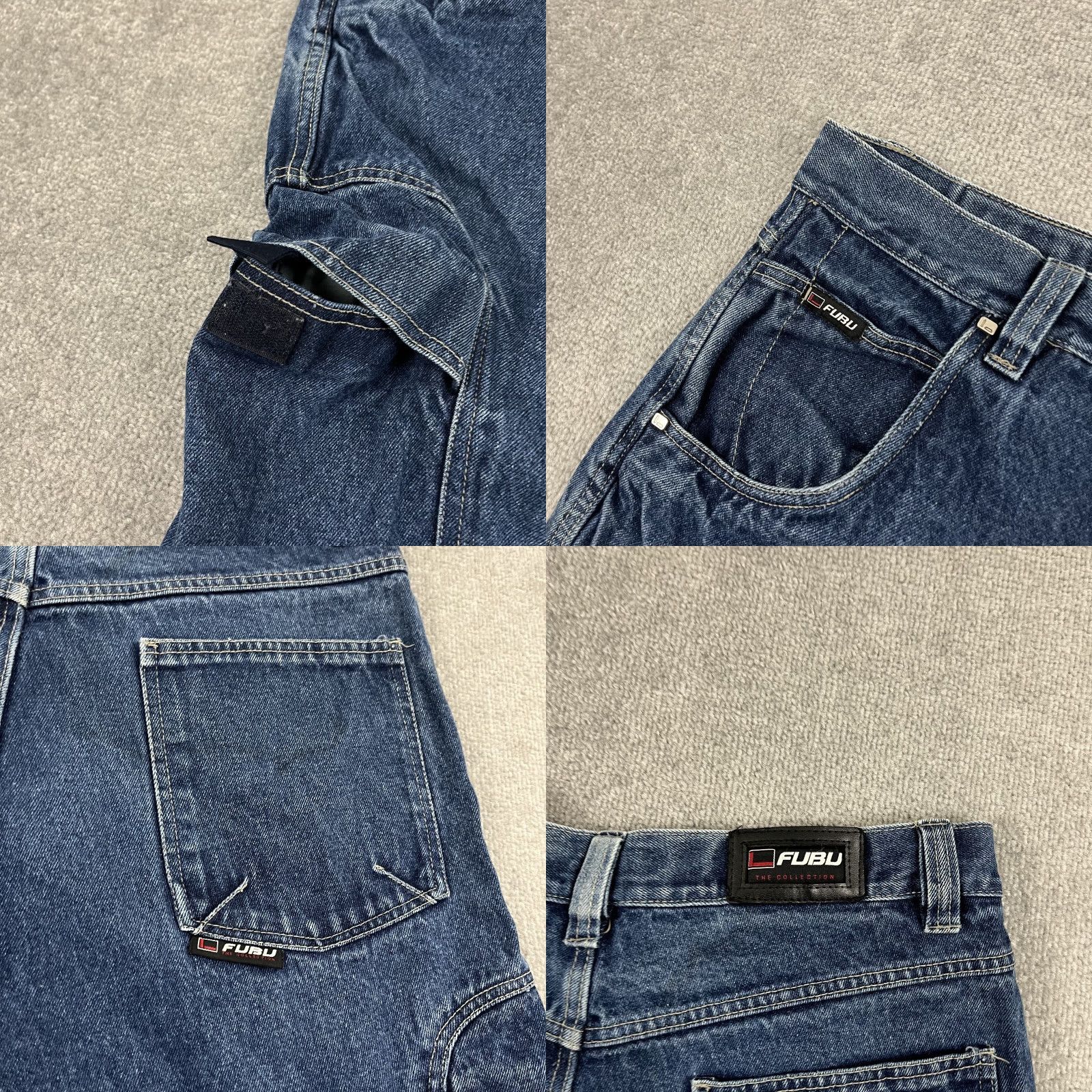 Fubu VINTAGE FUBU Jeans Mens 36 x 32 Straight Blue Denim Cargo Skater Hip Hop Y2K Mens Size US 36 / EU 52 - 8 Thumbnail