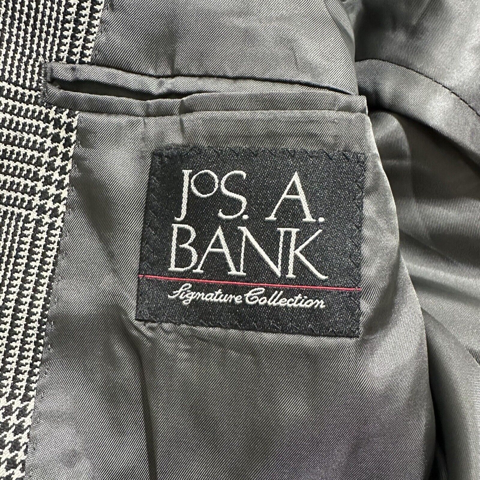 Jos. A. Bank Jos A Bank Men's 44L Silk Camel Hair Houndstooth Suit Jacket Size 44L - 7 Thumbnail