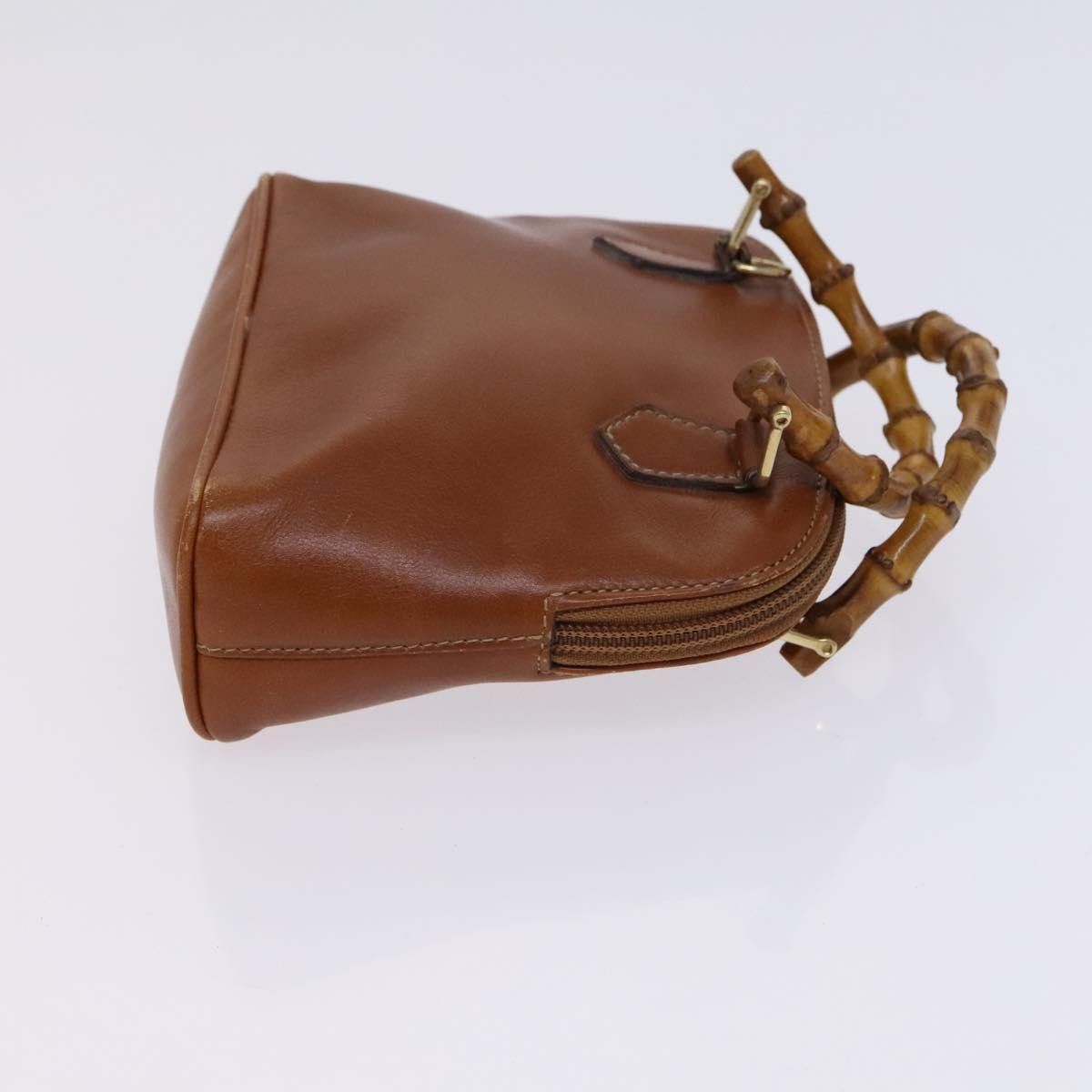 Gucci GUCCI Bamboo Hand Bag Leather Brown Gold 007 2032 007 2032 Size ONE SIZE - 4 Thumbnail