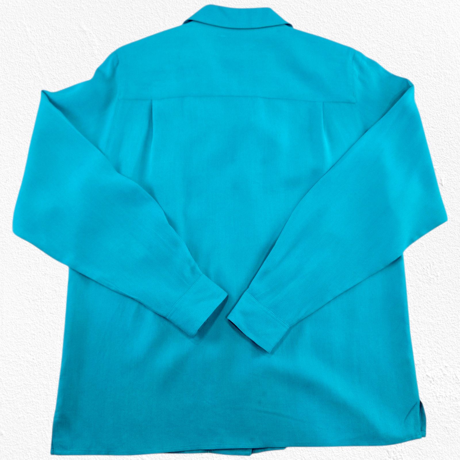 Vintage Vintage Turquoise Silk Button Up Blouse Size 6 Size M / US 6-8 / IT 42-44 - 14 Thumbnail