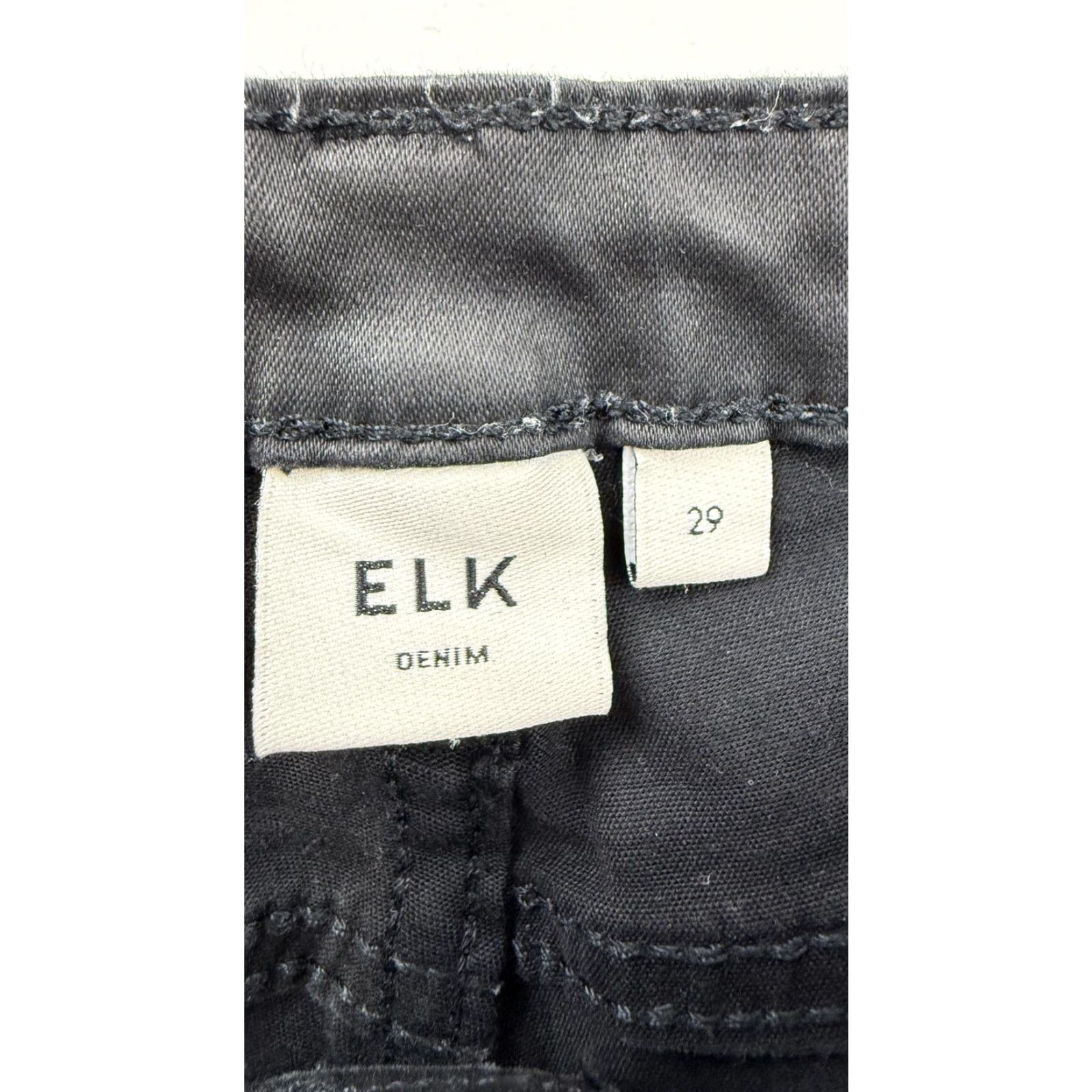 Vintage ELK Jeans Womens 29 Black High Rise Skinny Stretch Denim Dark Wash Slim Leg Jeans Size 29" - 4 Thumbnail