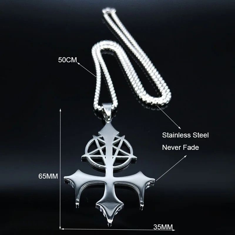 Jewelry Gothic Stainless Steel Chain Necklace Size ONE SIZE - 4 Thumbnail
