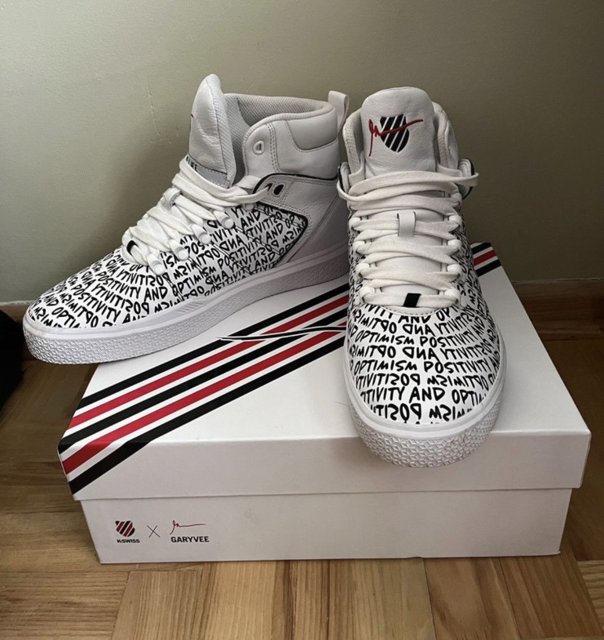 K-Swiss K-Swiss x Garyvee White Hi-Top Sneakers Size US 10 / EU 43 - 2 Thumbnail