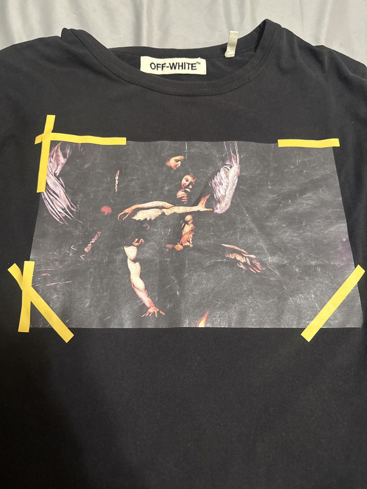 Off-White Offwhite Virgil Abloh Caravaggio T-Shirt Angel Black/Yellow Size US M / EU 48-50 / 2 - 3 Thumbnail