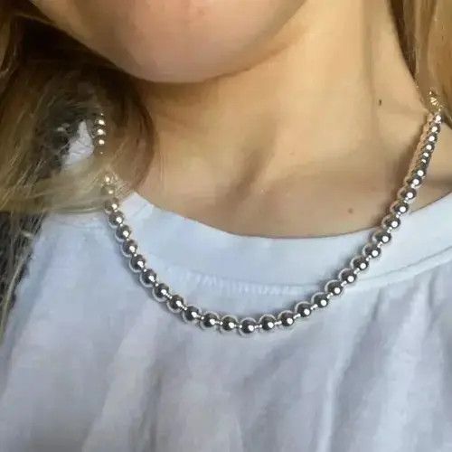 Jewelry 6mm Smooth Beads Ball Chain Necklace Size ONE SIZE - 1 Thumbnail