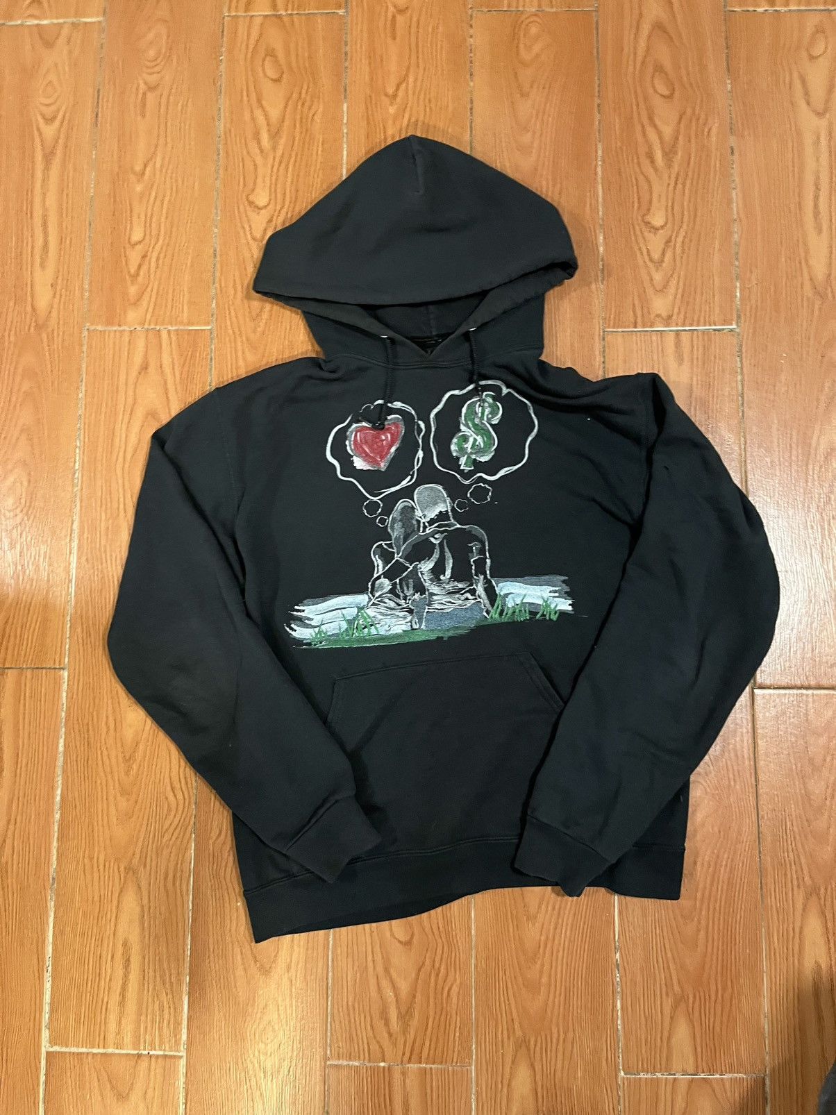 Love vs money vetements styled hoodie