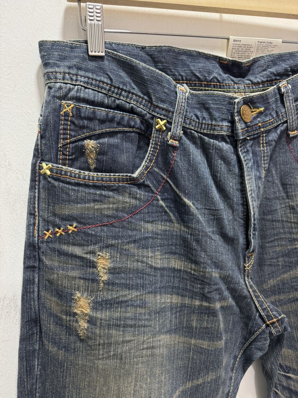 Lee VINTAGE LEE RIDER FLARED LEG DISTRESSED DENIM JEANS Size US 34 / EU 50 - 11 Thumbnail
