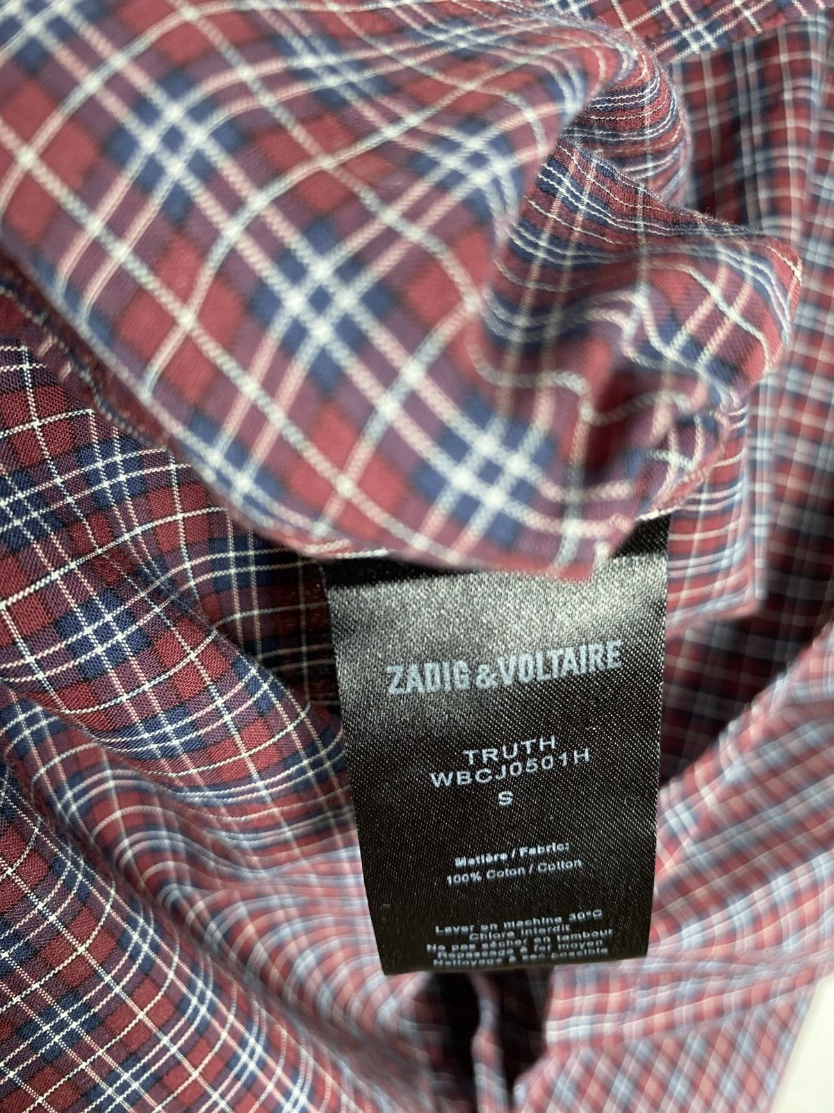 Zadig & Voltaire Zadig & Voltaire Homme Plaid Cotton Shirt Button Up size S Size US S / EU 44-46 / 1 - 8 Thumbnail