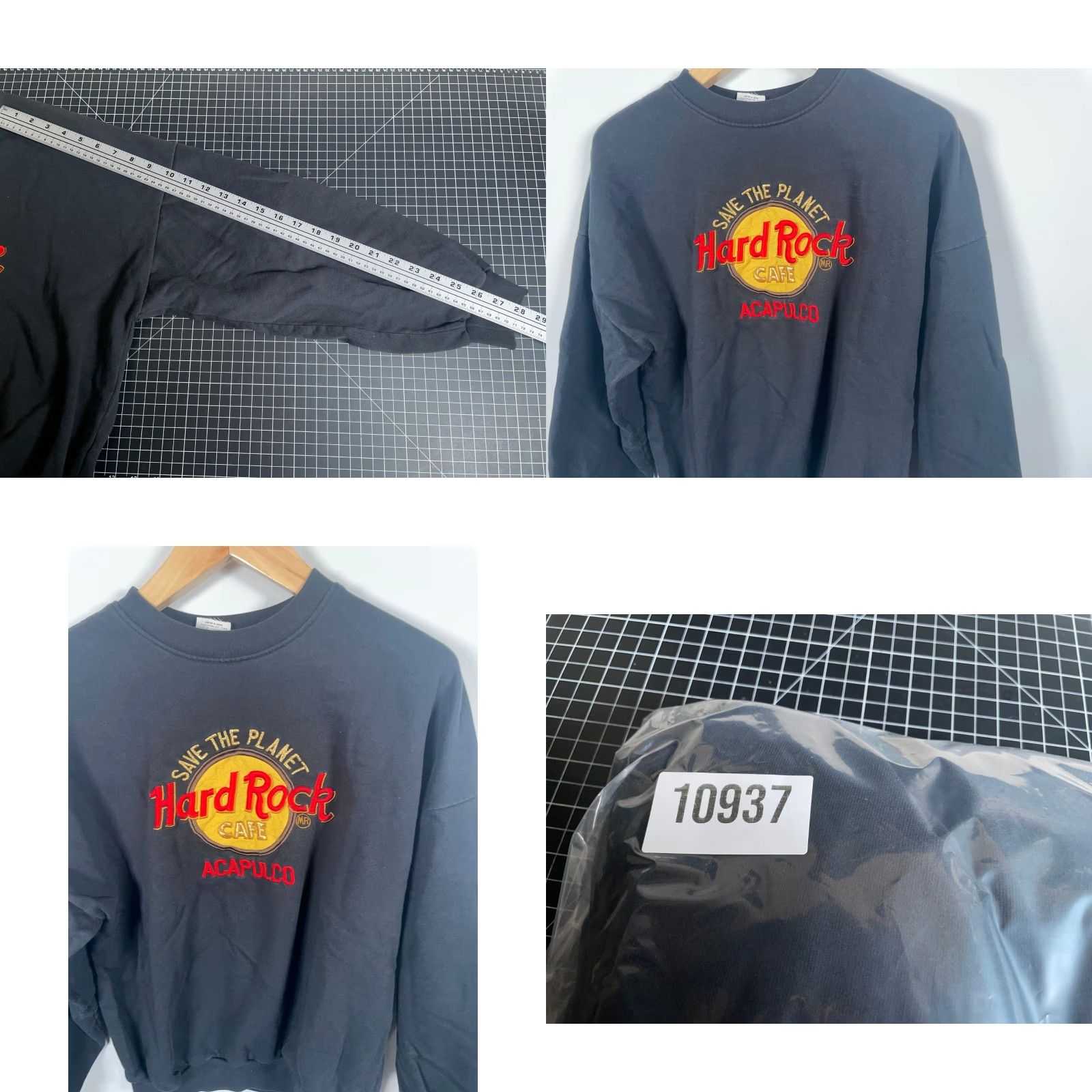 Hard Rock Cafe VINTAGE Hard Rock Cafe Acapulco Sweatshirt Graphic Print 90s Mens Large Black Pullover Crew Neck Fleece Size US L / EU 52-54 / 3 - 8 Thumbnail