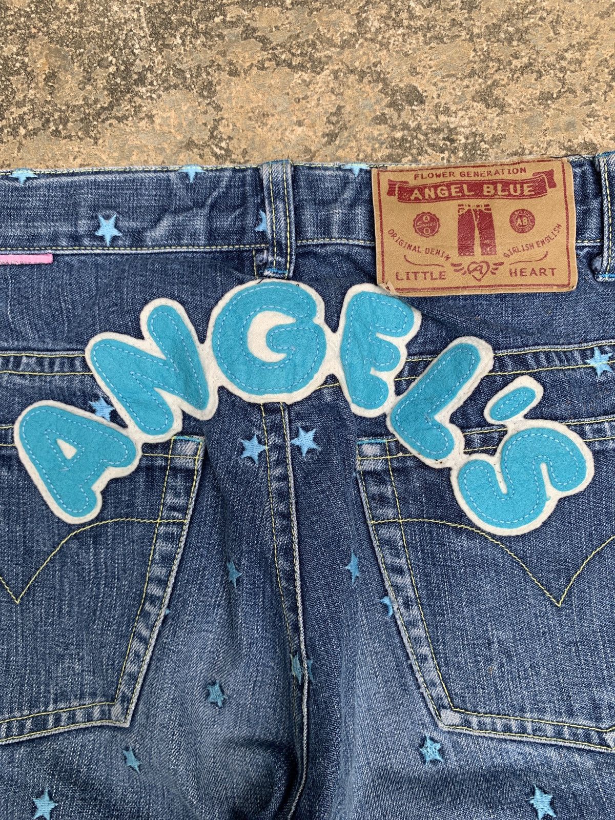 Angel Blue × Japanese Brand 2000s Angel Blue Japan Starts Dot Spell Out Embroidery Jeans Size 26" / US 2 / IT 38 - 4 Thumbnail