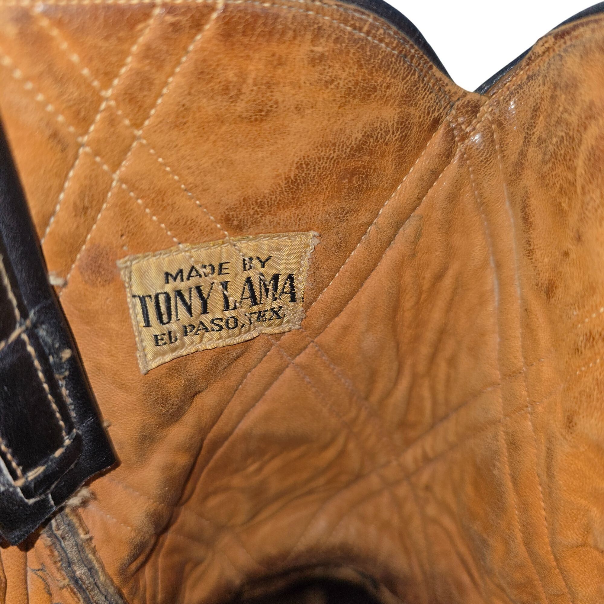 Tony Lama Vintage 1950s Full Alligator Tony Lama Men 8D Black Leather Size US 8 / EU 41 - 6 Thumbnail