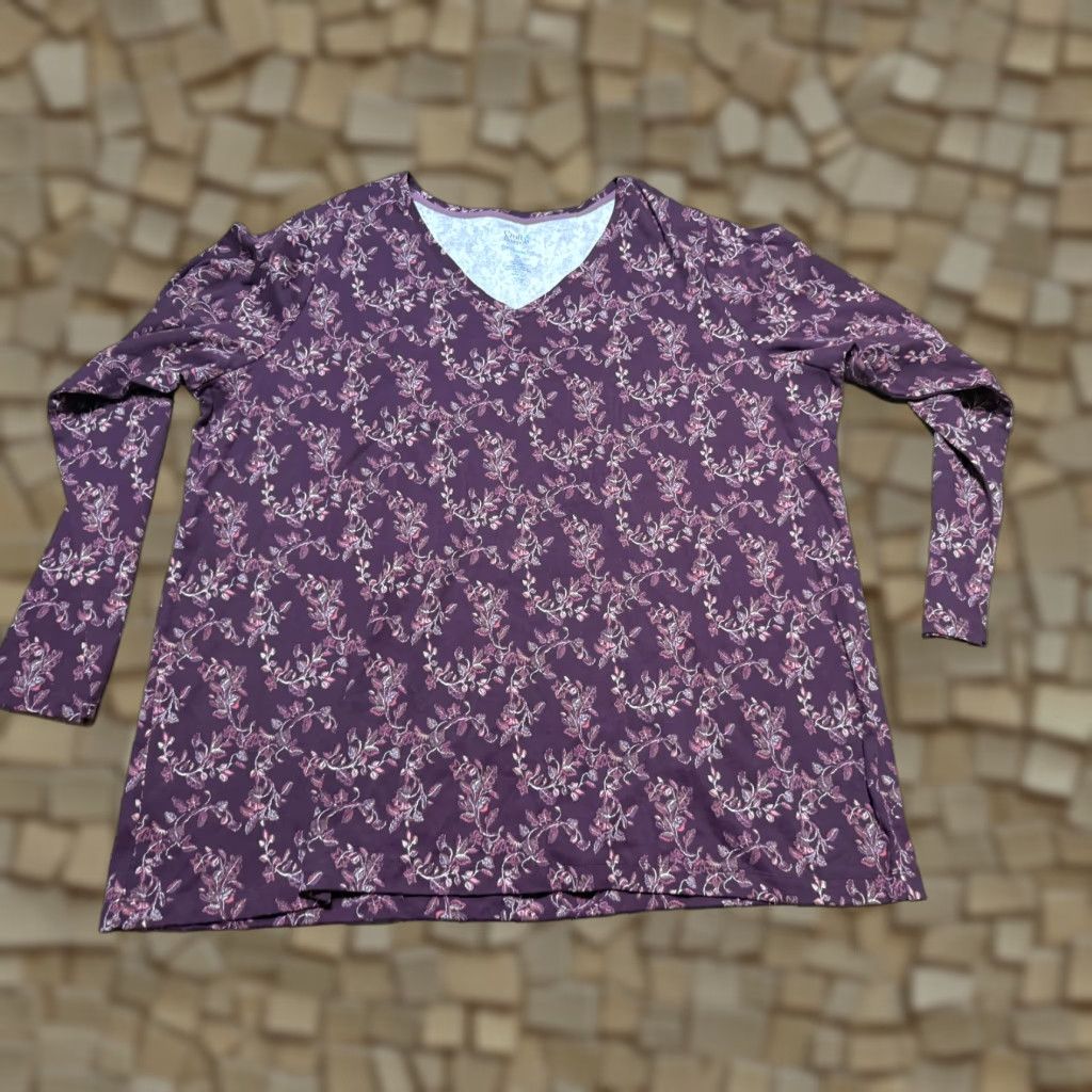 Croft & Barrow Croft & Barrow Shirts Women's 3X Purple Long Sleeve Tee Lightweight Classic Shirt Womens Plus Size T-Shirt 3X Purple Casual Size XXL / US 16-18 / IT 52-54 - 1 Thumbnail