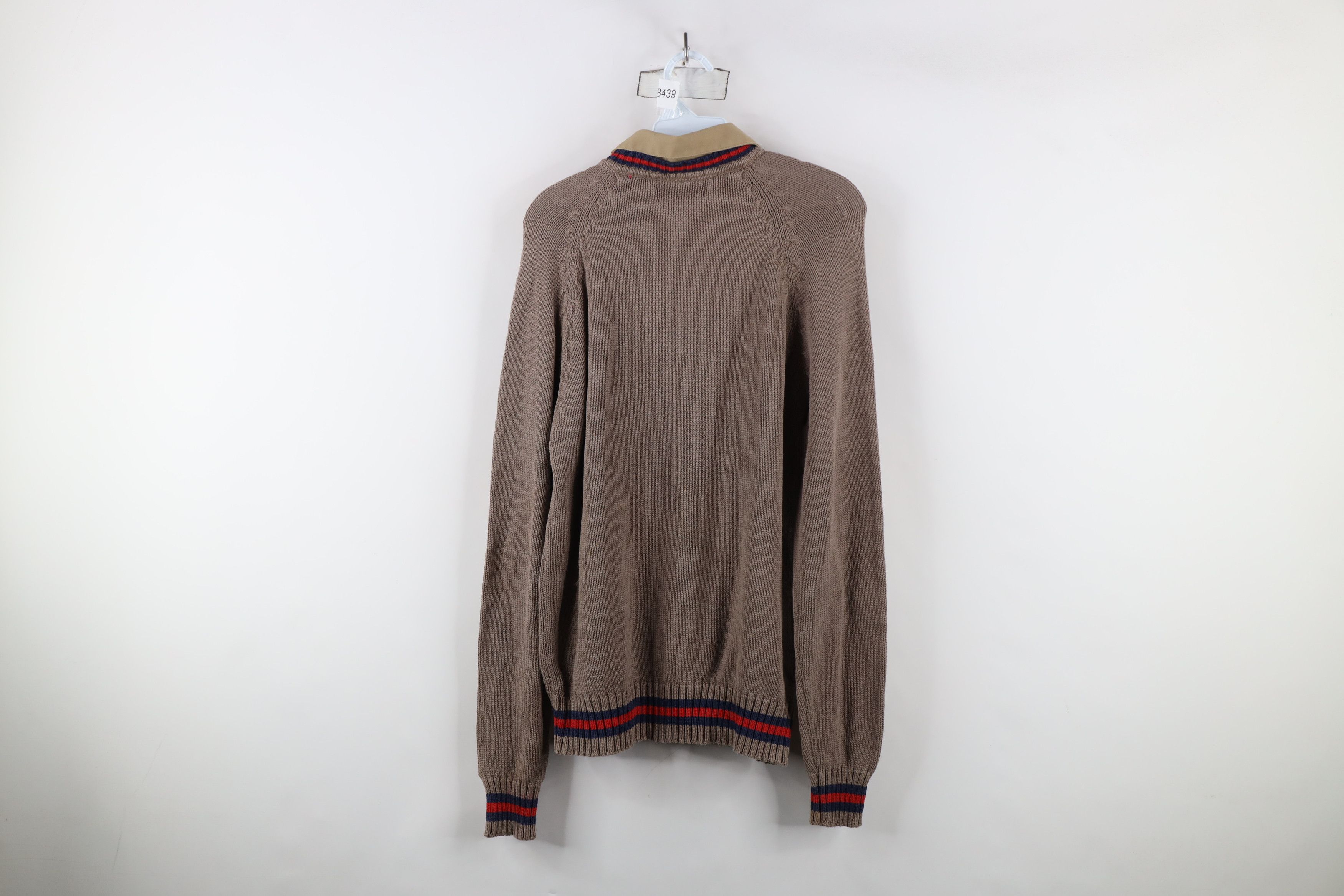 Vintage Vintage 90s Streetwear Striped Knit Collared Sweater Size US M / EU 48-50 / 2 - 13 Thumbnail