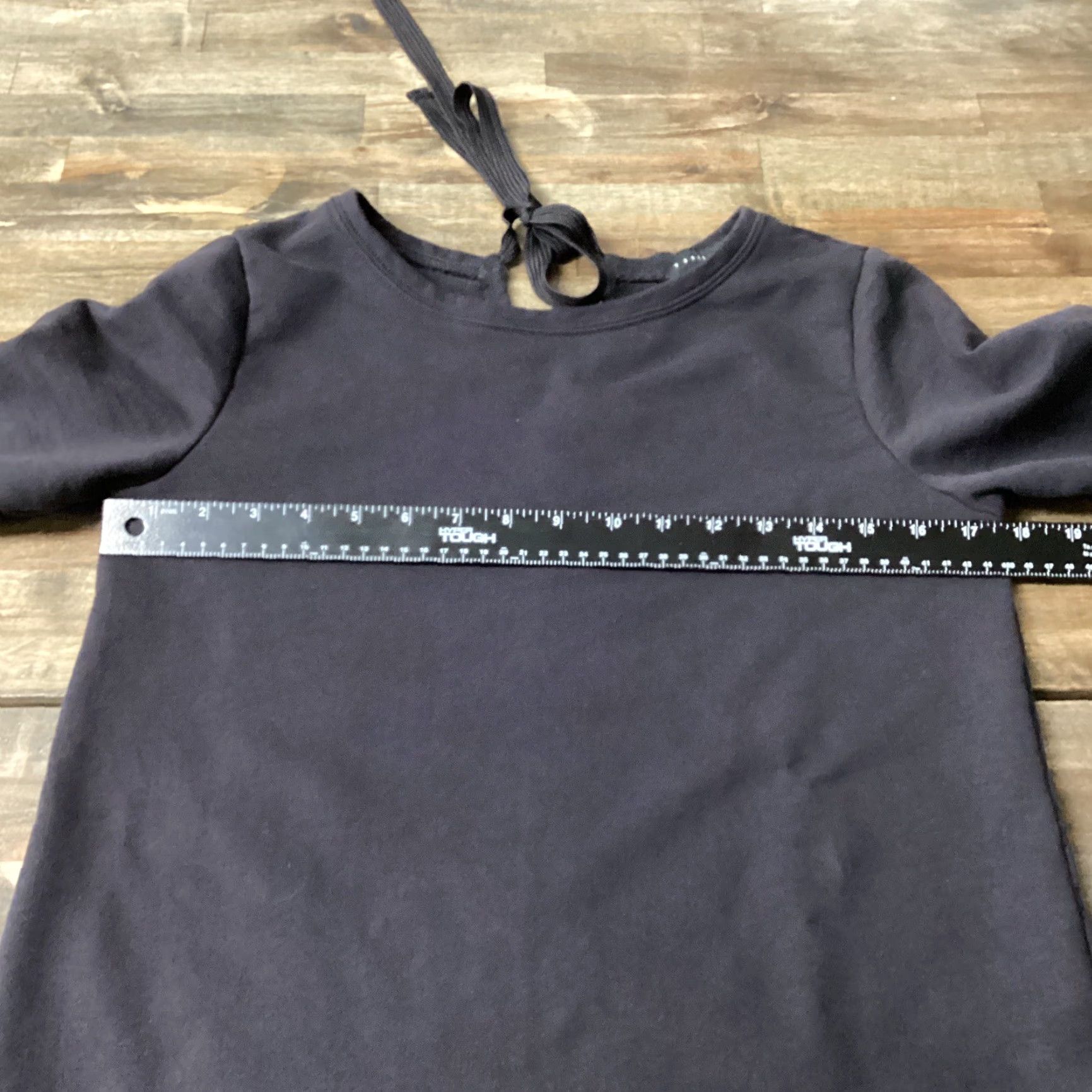 Sanctuary VINTAGE Sanctuary Giovanna Short Sweatshirt Dress Tie Back Bell Sleeve Heritage Navy Size S Size S / US 4 / IT 40 - 4 Thumbnail
