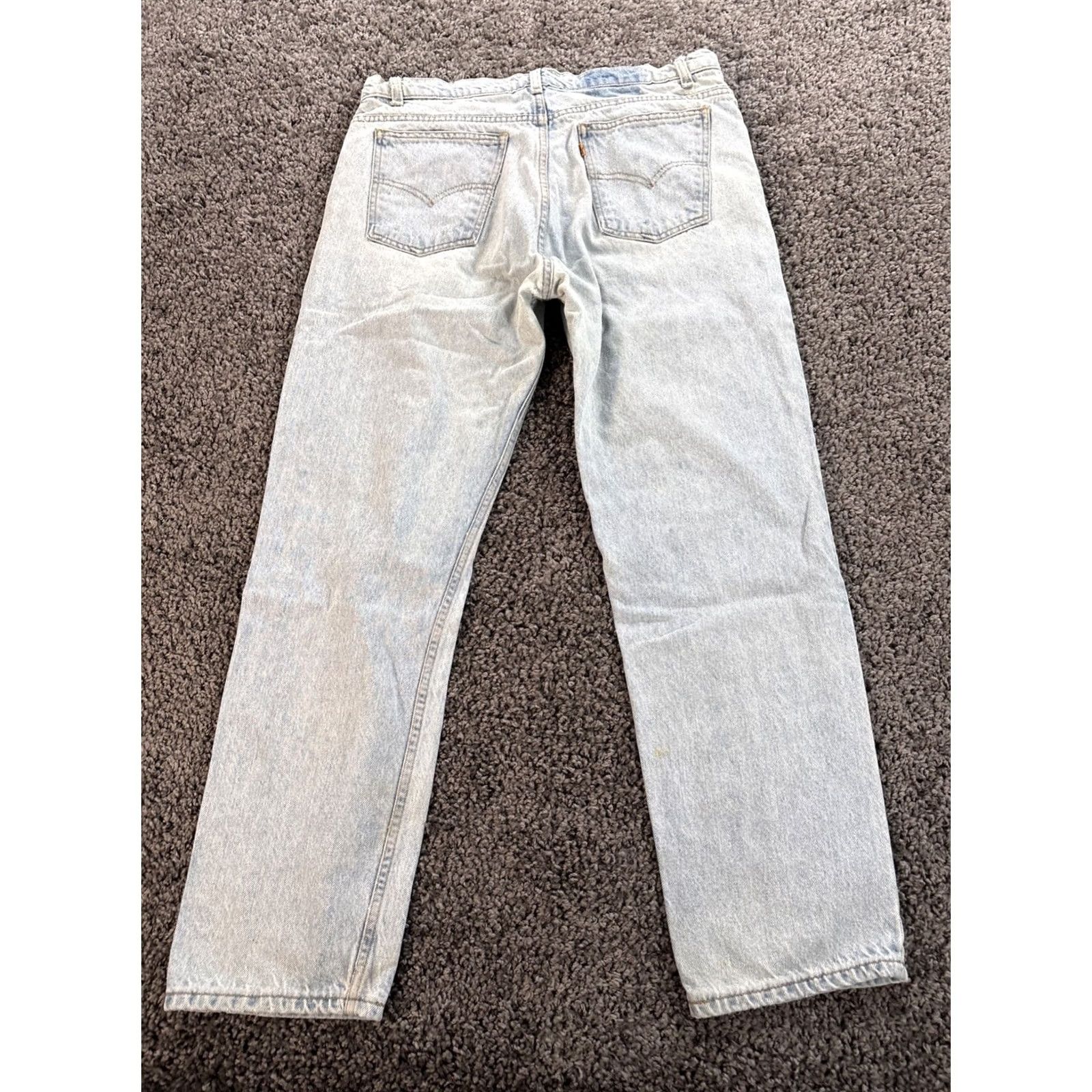 Levi's VINTAGE Levi's 550 Jeans Mens 36x30 Relaxed Tapered Denim Blue 90s Orange Tab Distressed 5-Pocket Mens Jeans Size US 36 / EU 52 - 7 Thumbnail