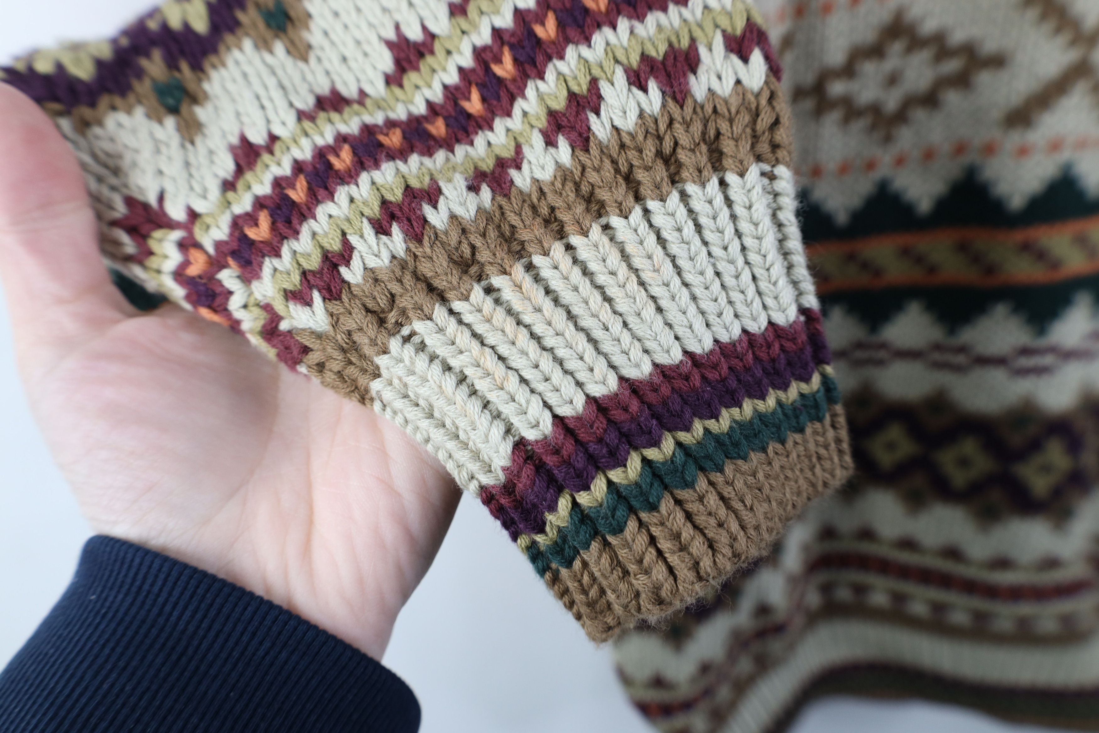 Vintage Deadstock Vintage 90s Streetwear Fair Isle Sweater Cotton Size US L / EU 52-54 / 3 - 7 Thumbnail