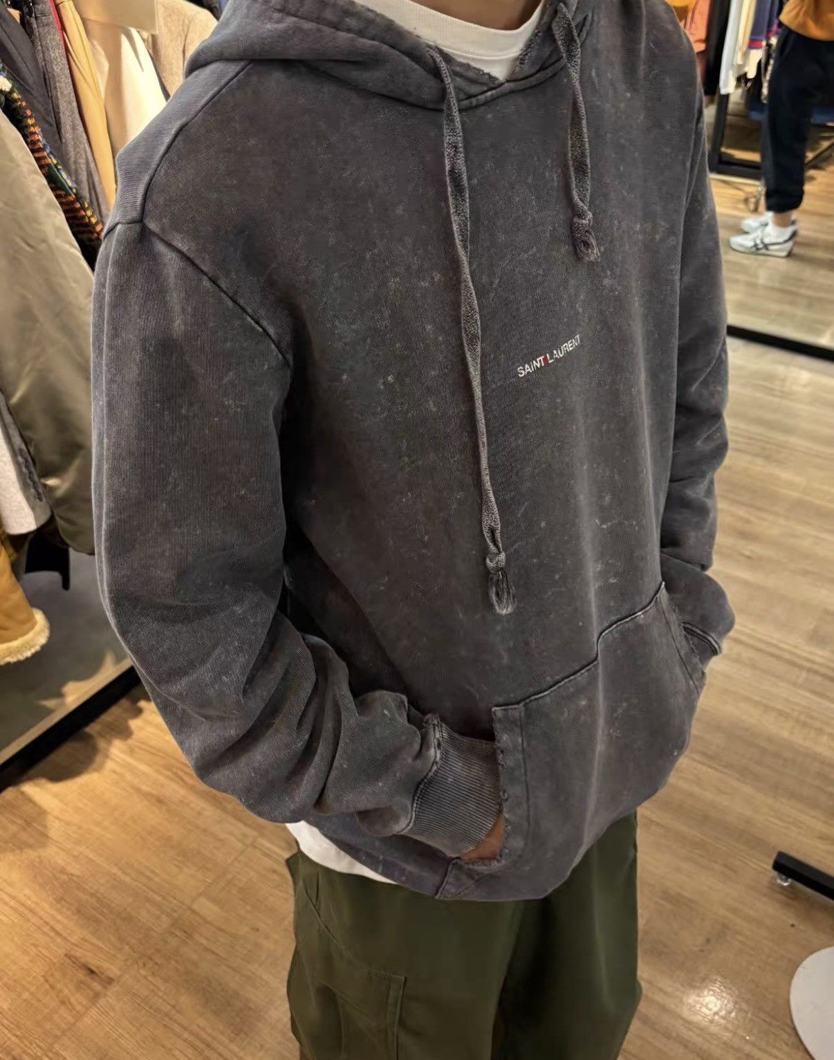 Saint Laurent Paris Saint Laurent Washed Vintage Hoodie J42 Size US L / EU 52-54 / 3 - 3 Thumbnail