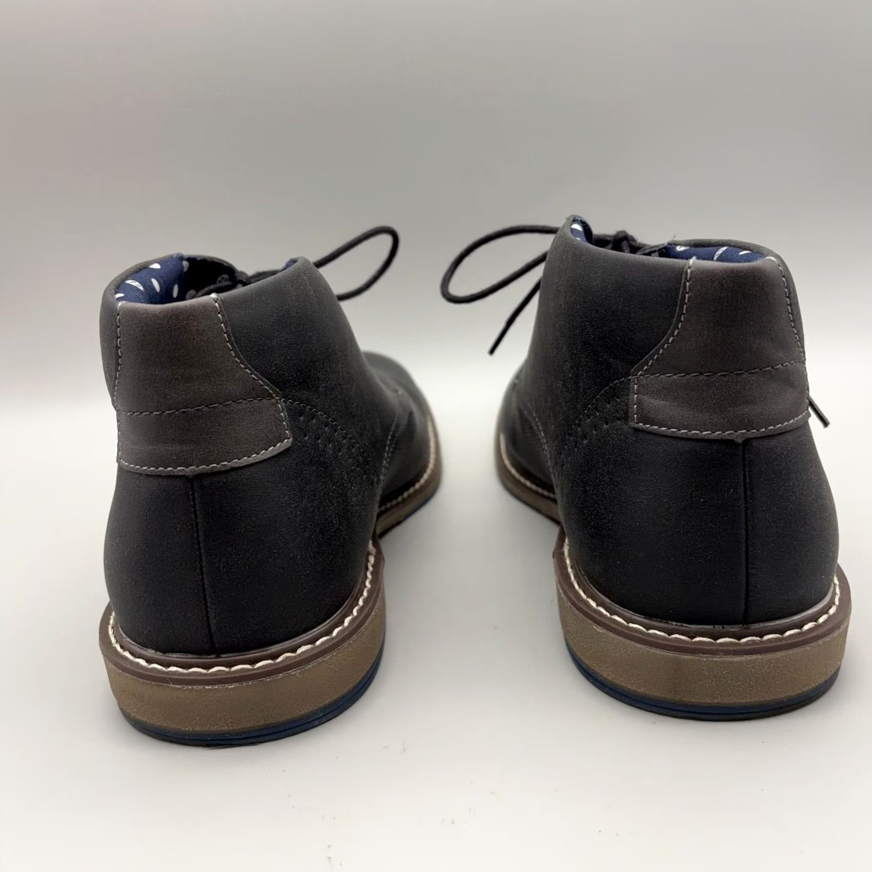 Vintage Madden Boots Mens 10 Black Chukka Ankle Lace Up Dress Casual M-Sestin Size US 10 / EU 43 - 5 Thumbnail