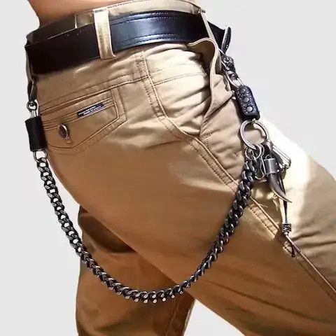 Jewelry Hip hop punk horns skull metal casual wild pants chain Size ONE SIZE - 3 Thumbnail