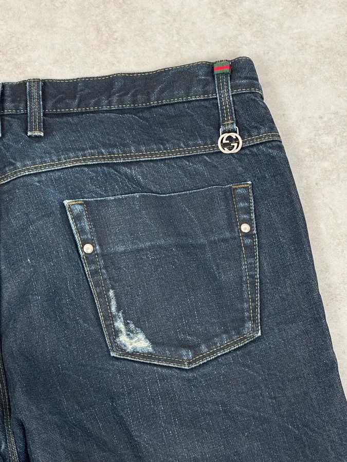 Gucci AW2009 Gucci Navy Oiled Denim Jeans by Frida Giannini Size US 32 / EU 48 - 8 Thumbnail