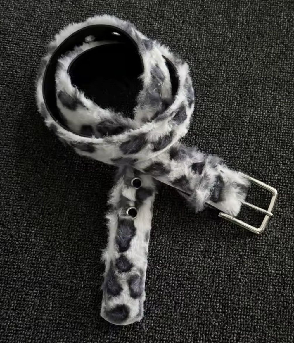 Other Leopard Y2k Fluffy Fur Punk Hip Hop Belt Size ONE SIZE - 4 Thumbnail