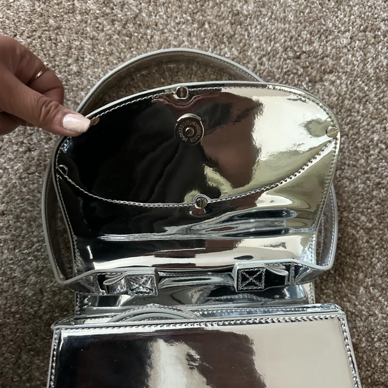 Diesel 💿 Iconic DIESEL 1DR silver shoulder bag Size ONE SIZE - 4 Thumbnail