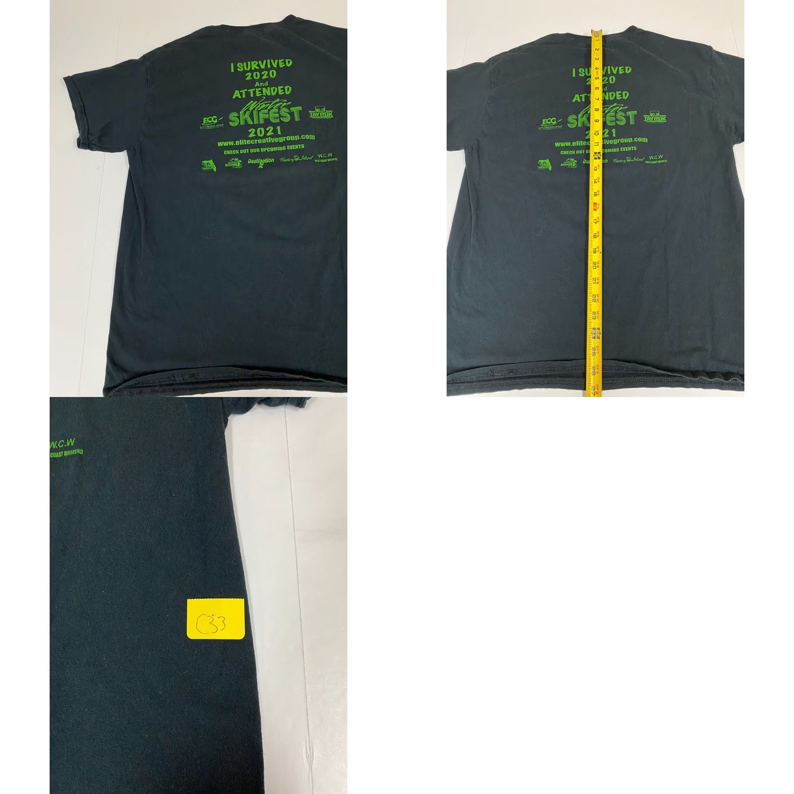 Gildan Winter Ski Fest Mens T Shirt L black 2021 Gildan Crew Neck Short Sleeve Cotton Spandex Logo Solid Regular Men's Size US L / EU 52-54 / 3 - 8 Thumbnail