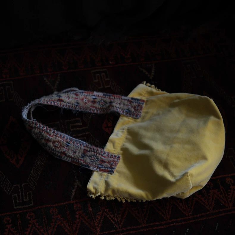 Kapital Yellow Velvet Shoulder Bag by Kapital Size ONE SIZE - 1 Thumbnail
