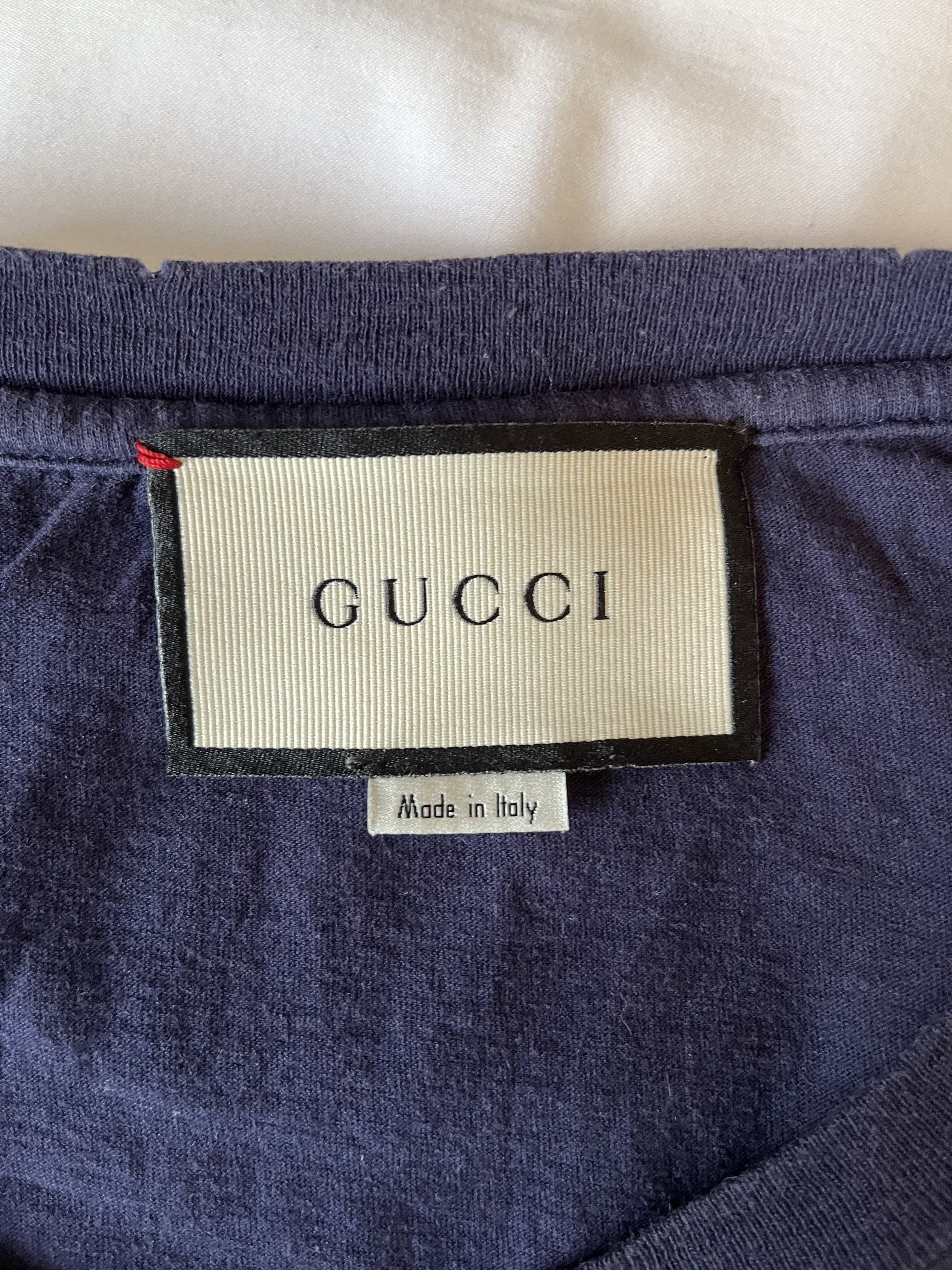Gucci Gucci Navy Raglan Modern Future Logo T-Shirt Size US M / EU 48-50 / 2 - 4 Thumbnail