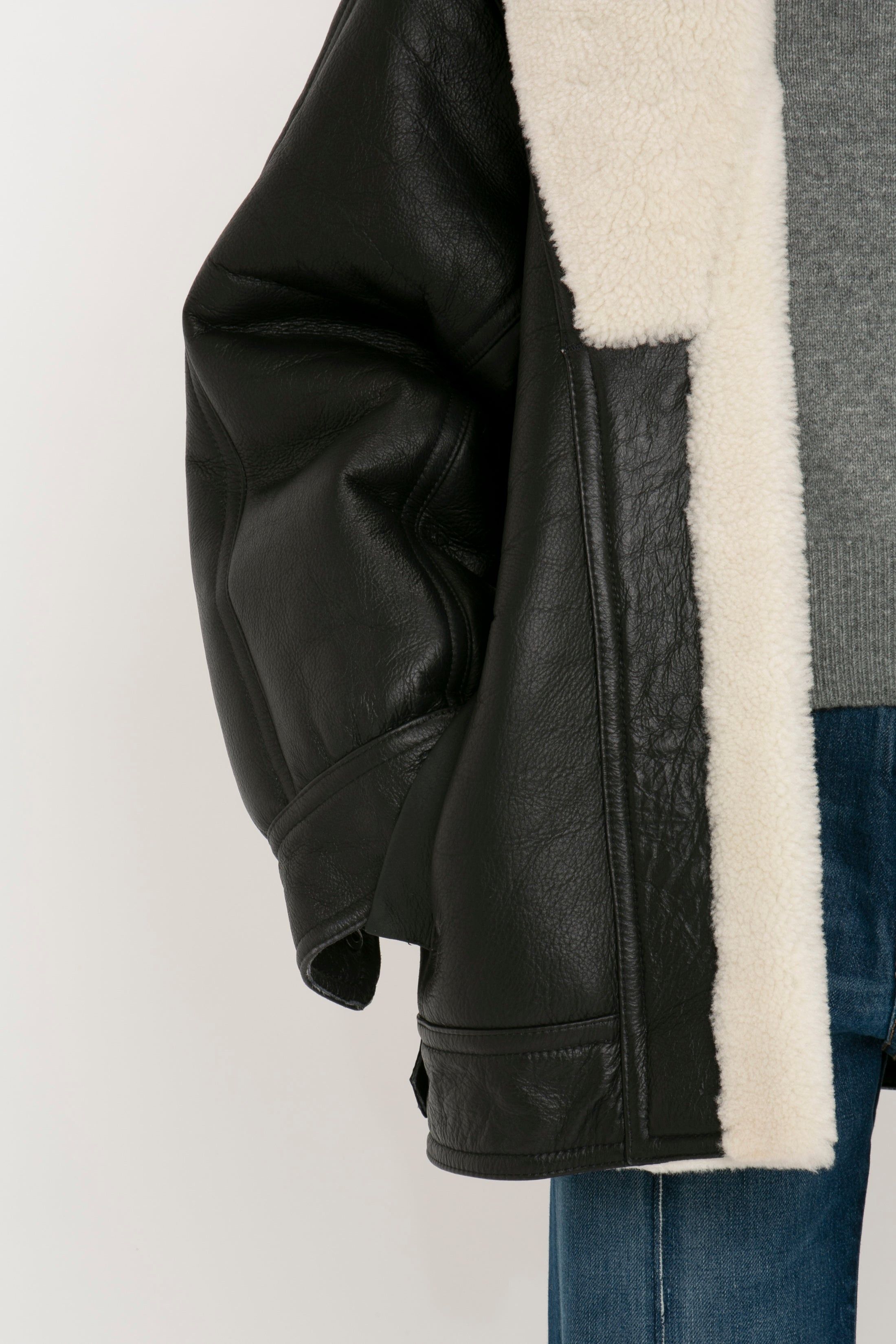 Victoria Beckham o1mle0525 Shearling Jacket in Black Size M / US 6-8 / IT 42-44 - 6 Thumbnail