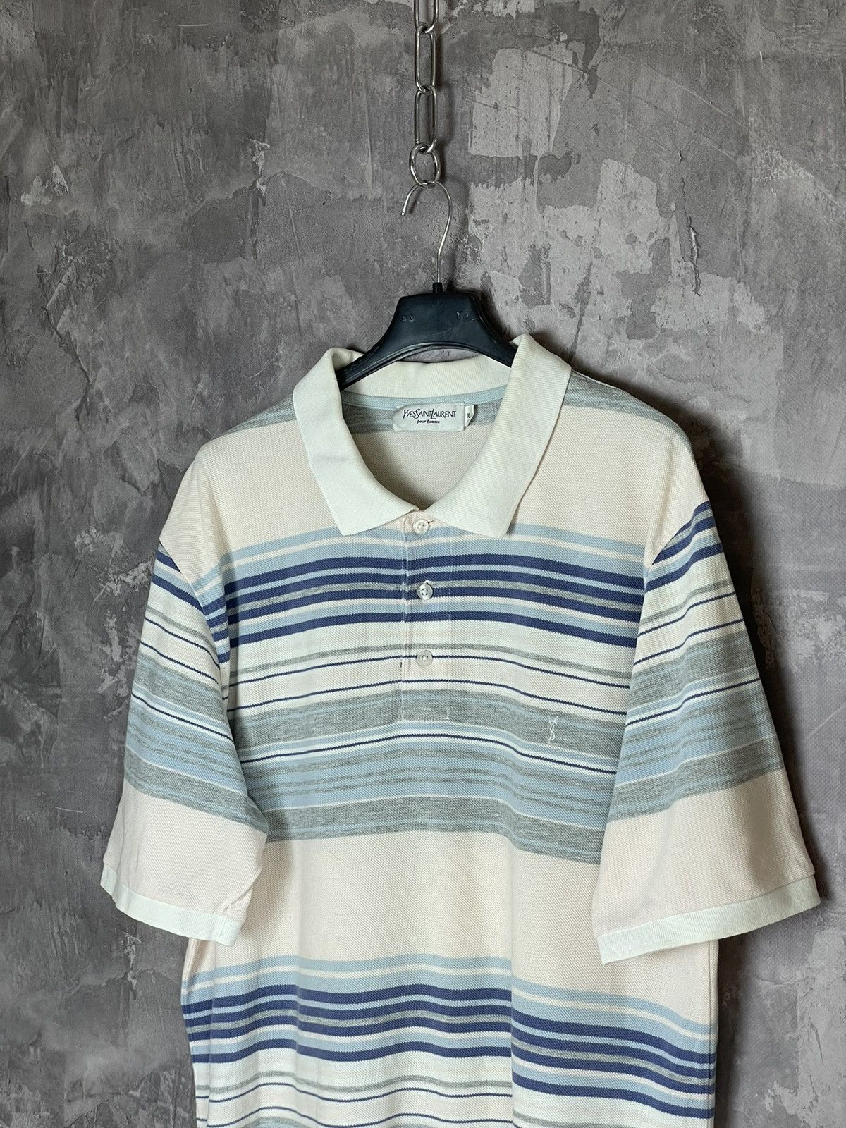 Yves Saint Laurent Vintage YSL Yves Saint Laurent Striped Polo T Shirt Y2K Size US XL / EU 56 / 4 - 7 Thumbnail