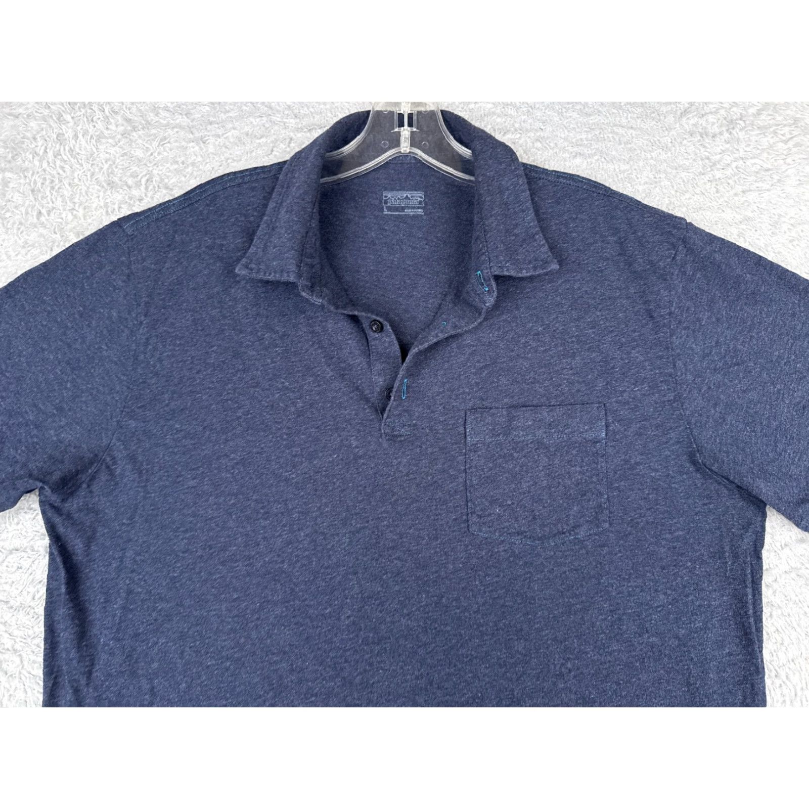 Patagonia Patagonia Polo Shirt Adult Large Blue 100% Cotton Pocket Mens Size US L / EU 52-54 / 3 - 4 Thumbnail
