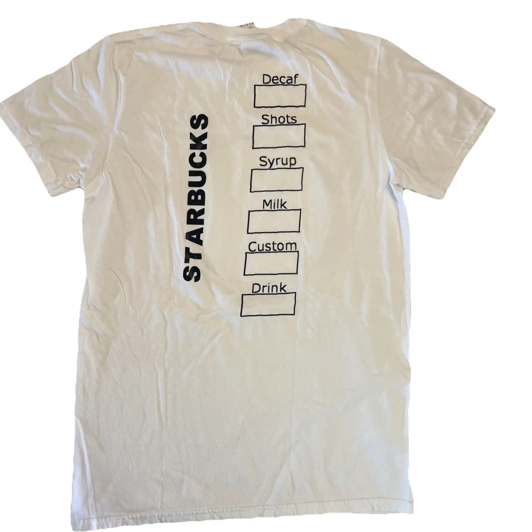 Gildan Gildan T-Shirt Shirt Small White Coffee Cup Label 80s 90s Graphic Print Unisex Adults Mens Womens Crew Neck Short Sleeve 100% Cotton Size US S / EU 44-46 / 1 - 2 Thumbnail