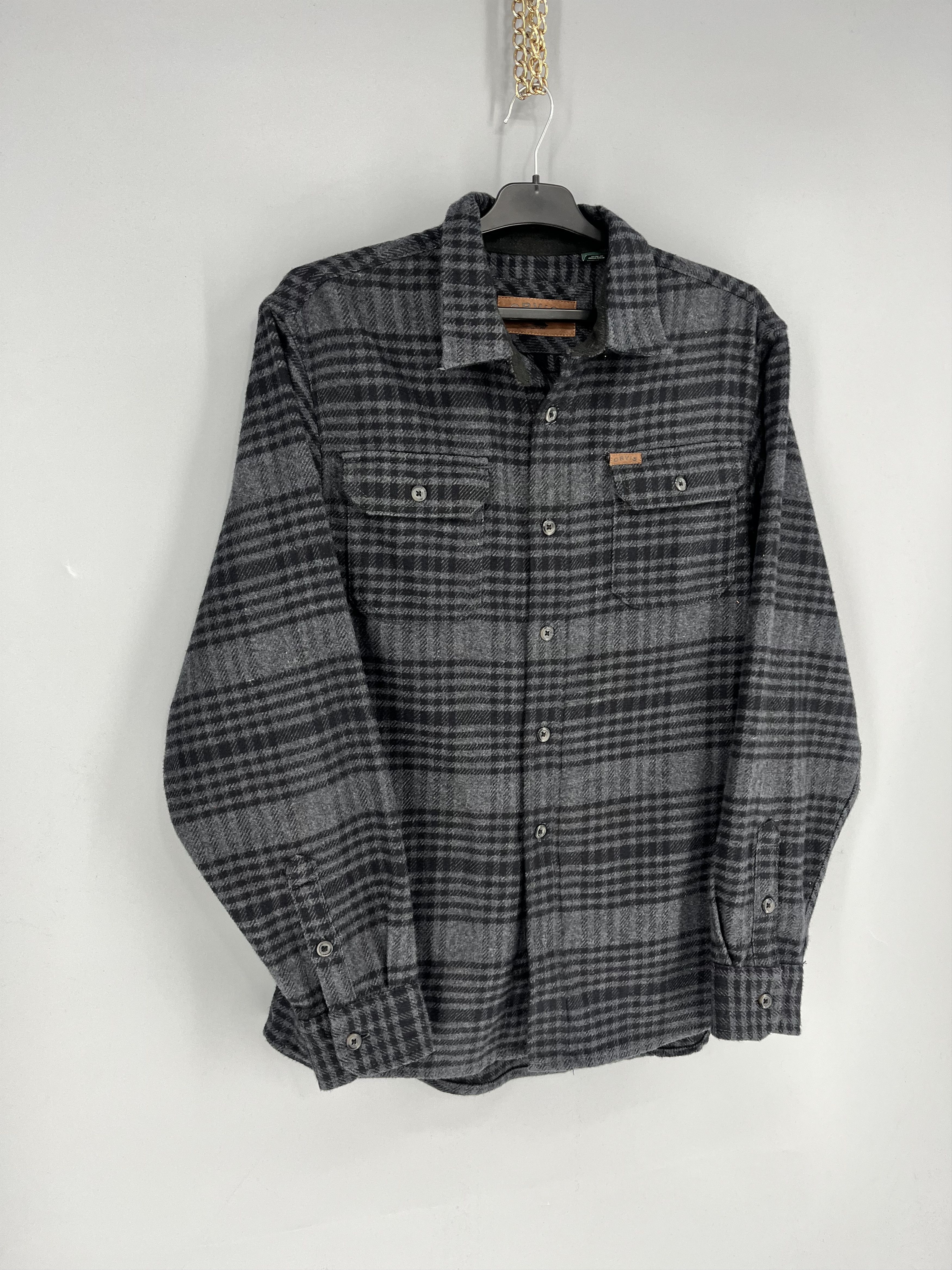 Orvis Orvis Thick Flannel Button Front Shirt Grey Plaid Mens M Size US M / EU 48-50 / 2 - 2 Thumbnail