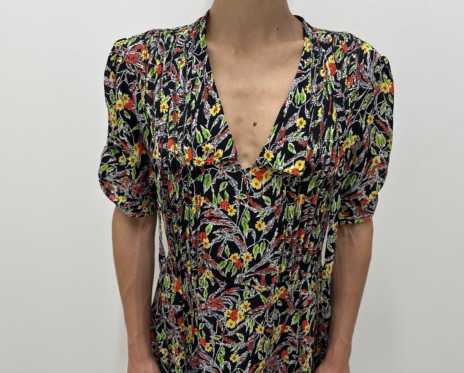 Polo Ralph Lauren Polo Ralph Lauren Silk Viscose Floral Print Dress V-neck Size M / US 6-8 / IT 42-44 - 4 Thumbnail