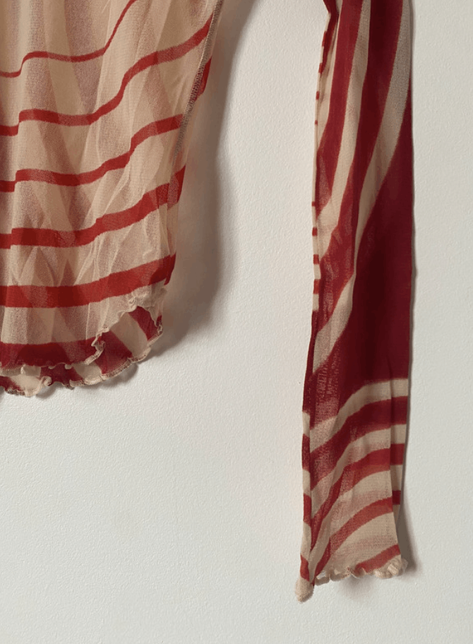 Jean Paul Gaultier × Vintage Jean Paul Gaultier Mesh Top Tattoo Blood Drip Shirt EX0075 Size L / US 10 / IT 46 - 6 Thumbnail