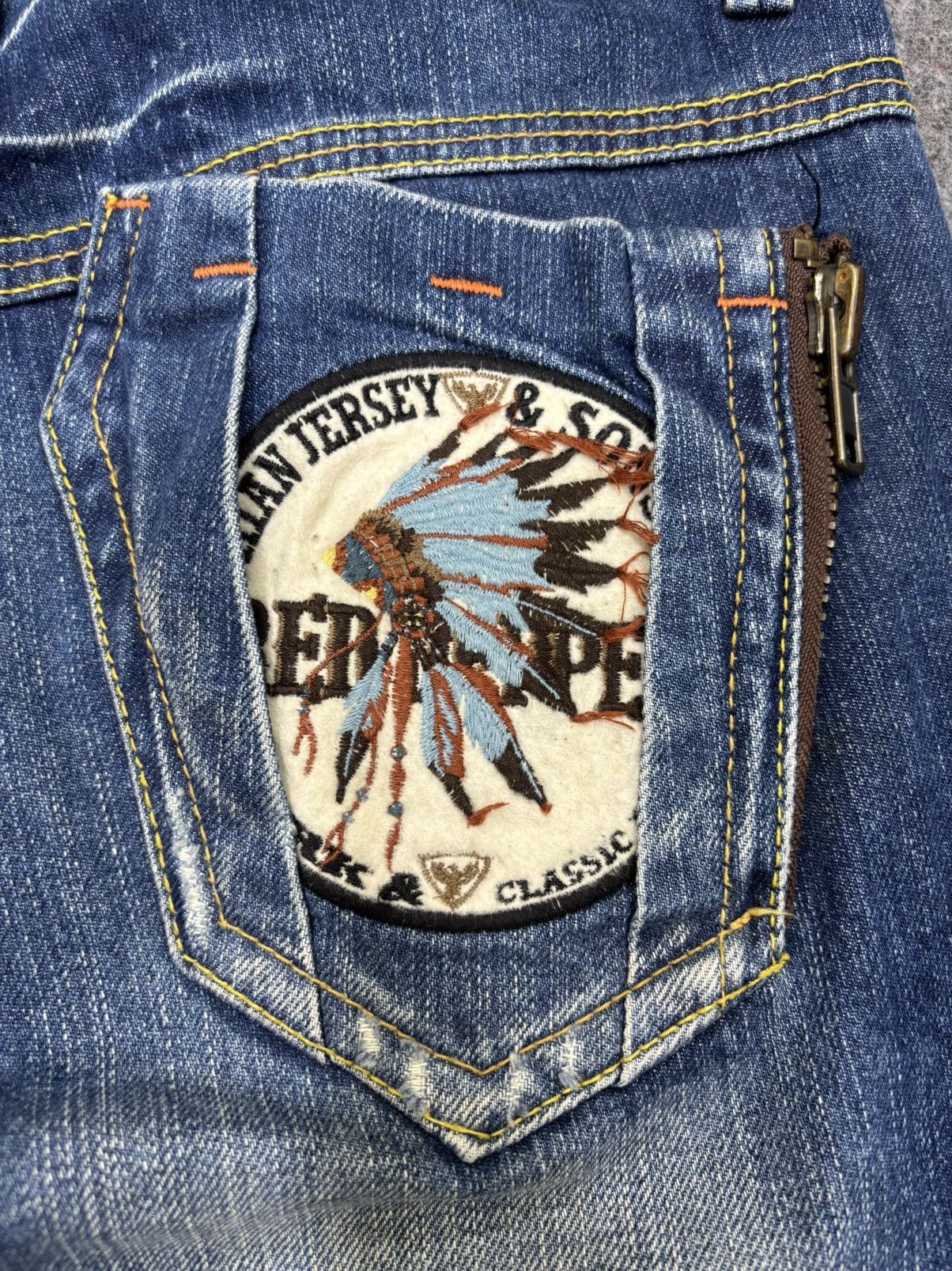 Japanese Brand 💥Sick Design💥Rare The Red Pepper Indian Low Rise Denim F638 Size US 32 / EU 48 - 18 Thumbnail