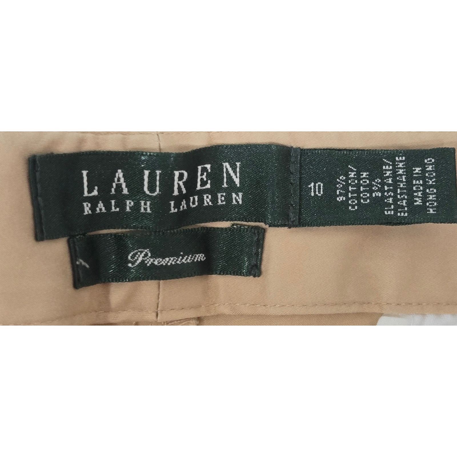 Lauren Ralph Lauren VTG Lauren Ralph Lauren Tan Flat Front Chino Shorts 10 Size 32" / US 10 / IT 46 - 3 Thumbnail